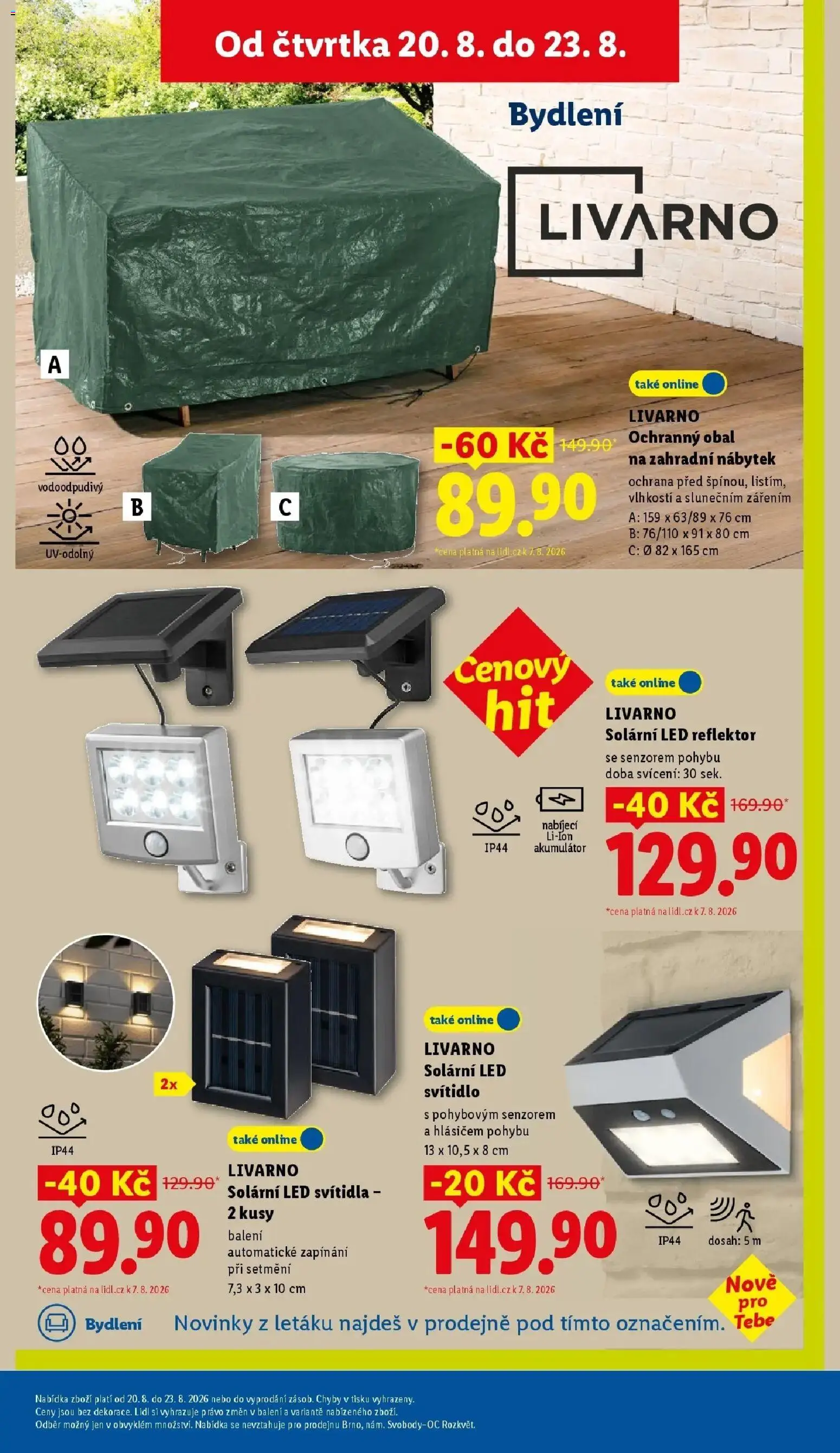 Lidl leták od 20.08.2026 - Nový akční leták | Strana: 39 | Produkty: LED reflektor, Zahradní nábytek, Reflektor, LED