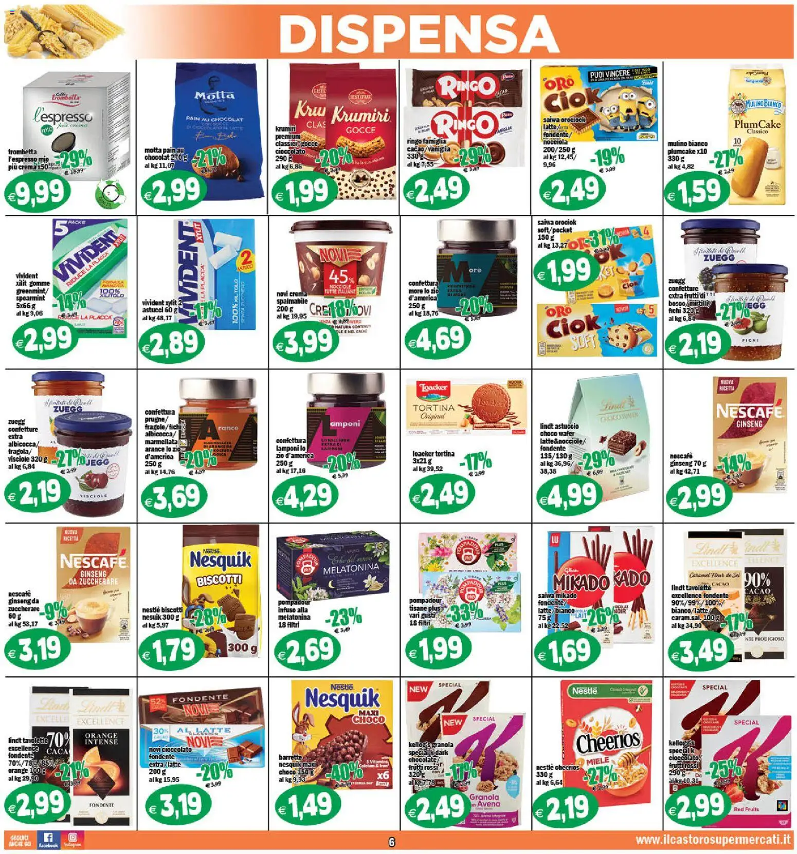 Volantino Il Castoro del 29.04.2026 | Pagina: 6 | Prodotti: Crema, Lamponi, Biscotti, Nocciole
