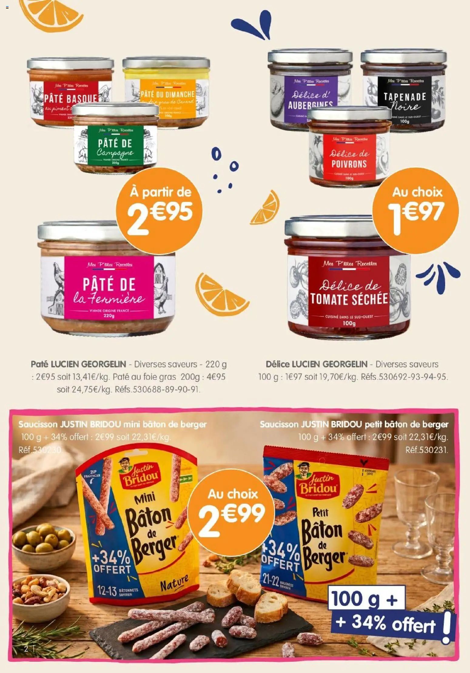 {H1} | Page: 2 | Produits: Saucisson, Piment, Viande