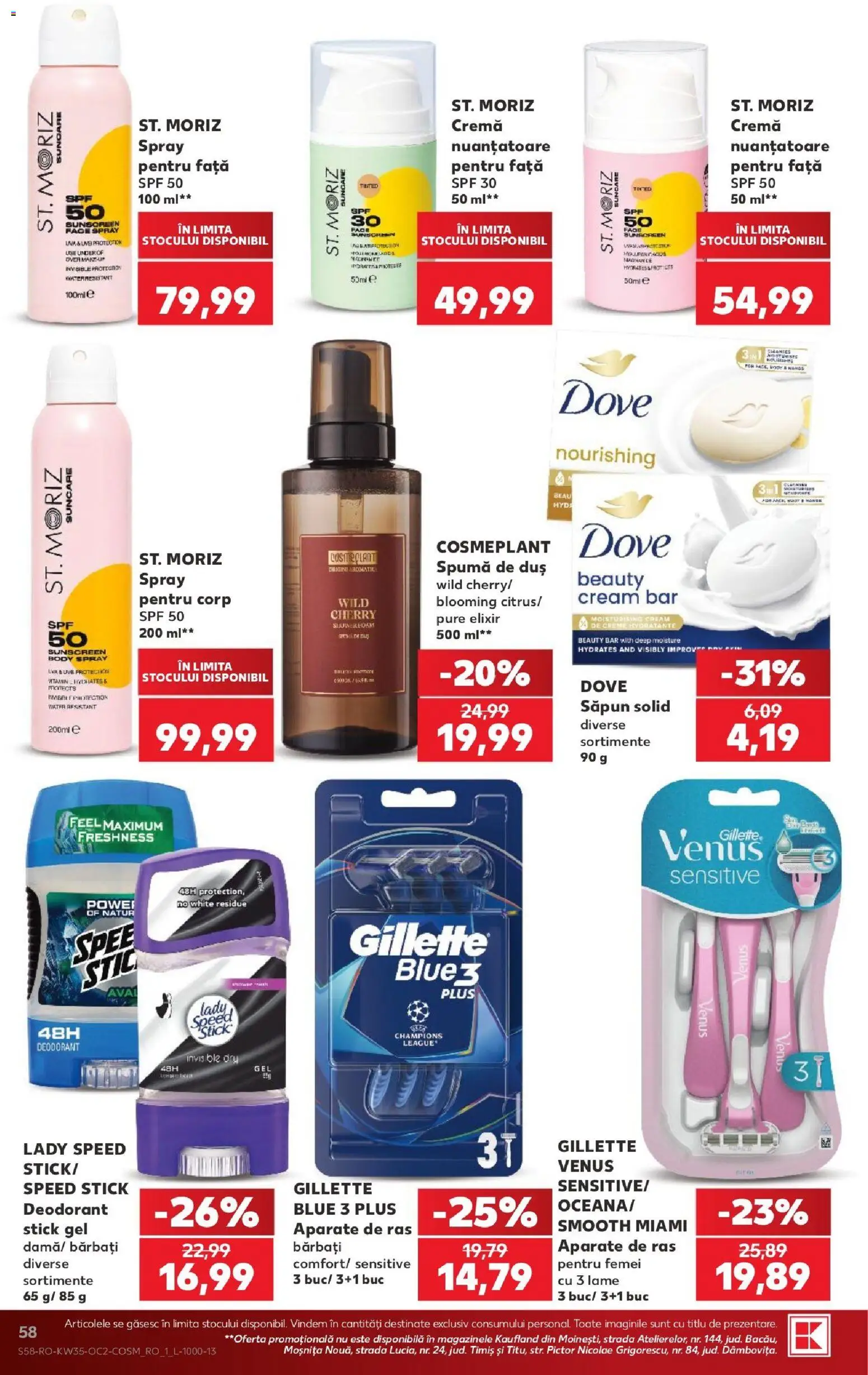 Noul catalog Kaufland – valabil de la 26.08.2026 | Pagină: 58 | Produse: Solid, Body, Gillette Venus, Săpun