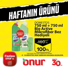 04 Ağustos 2026 tarihinden itibaren geçerli olan Onur Market kataloğu önizlemesi