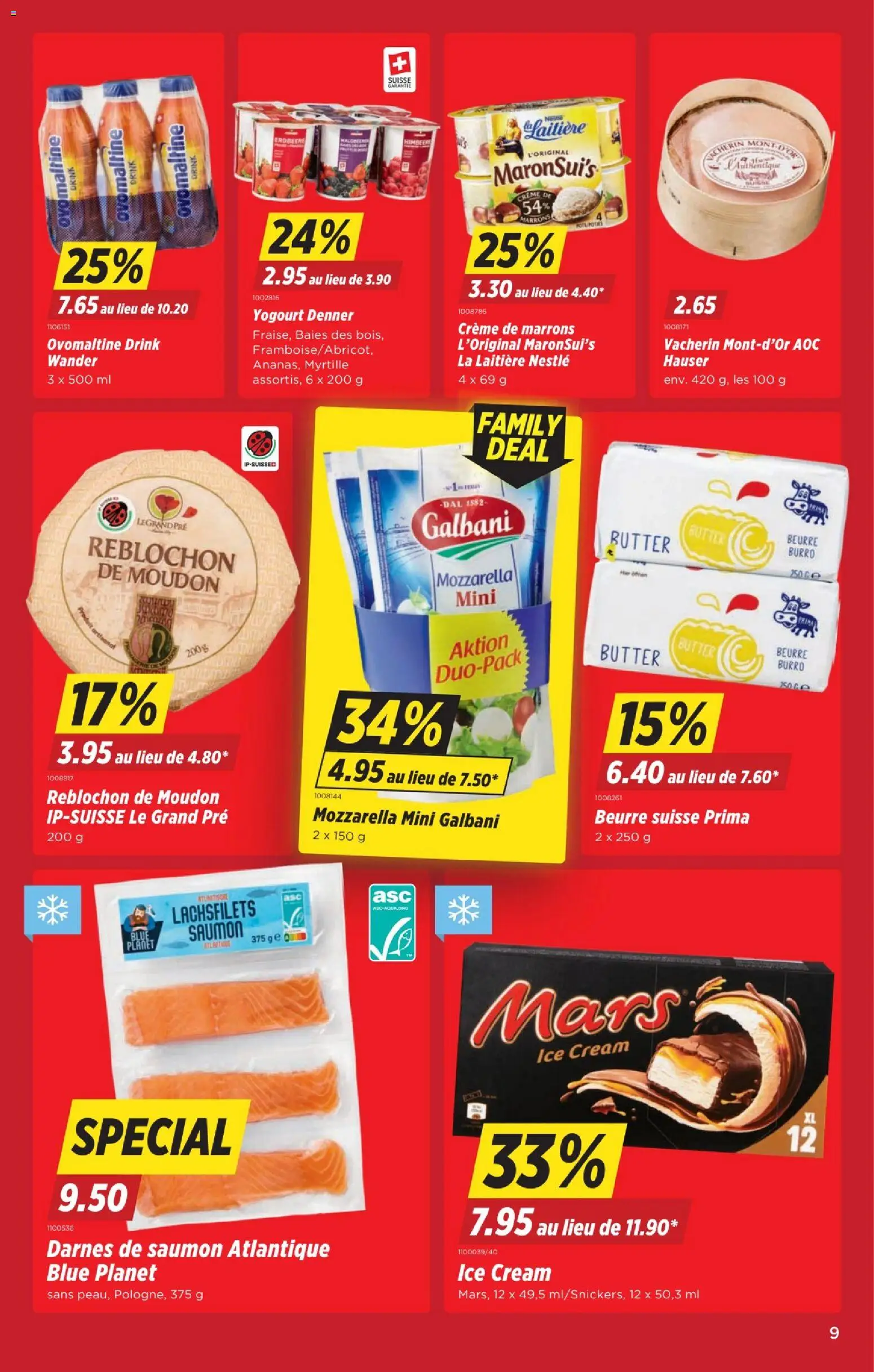 Denner aktionen FR – gültig ab 08.10.2026 | Seite: 9 | Produkte: Mars, Butter, Creme