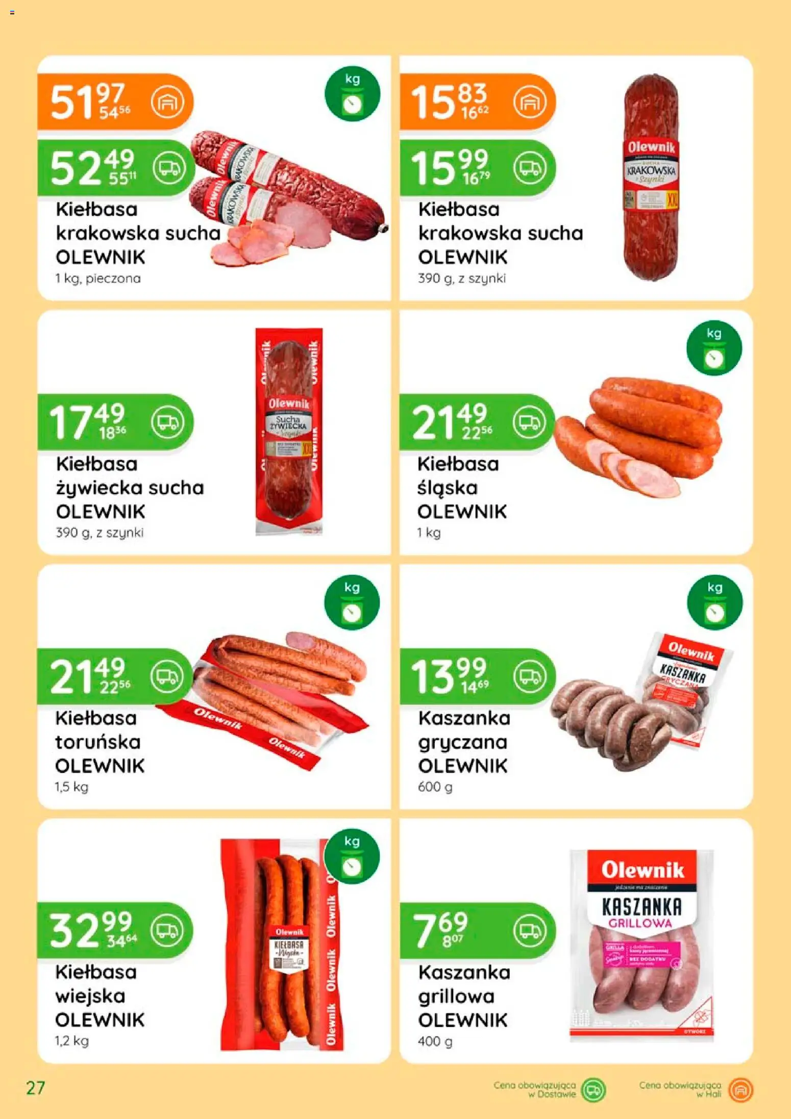 Eurocash gazetka - Katalog Wędlin od 06.08.2026 | Strona: 27 | Produkty: Kiełbasa, Kaszanka, Krakowska sucha