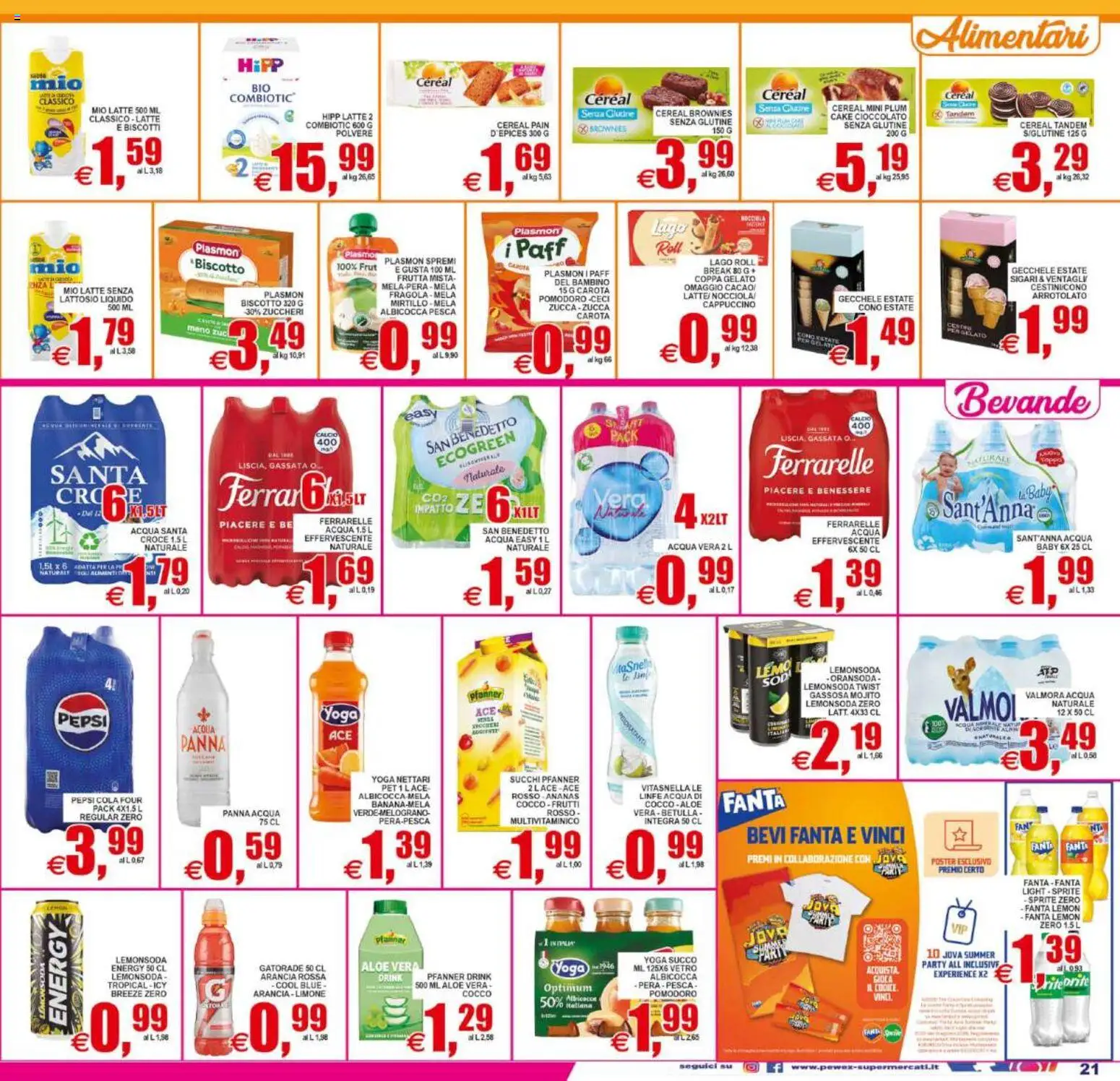 Volantino Pewex del 10/07/2026 | Pagina: 21 | Prodotti: Biscotti, Pesca, Arancia, Ferrarelle