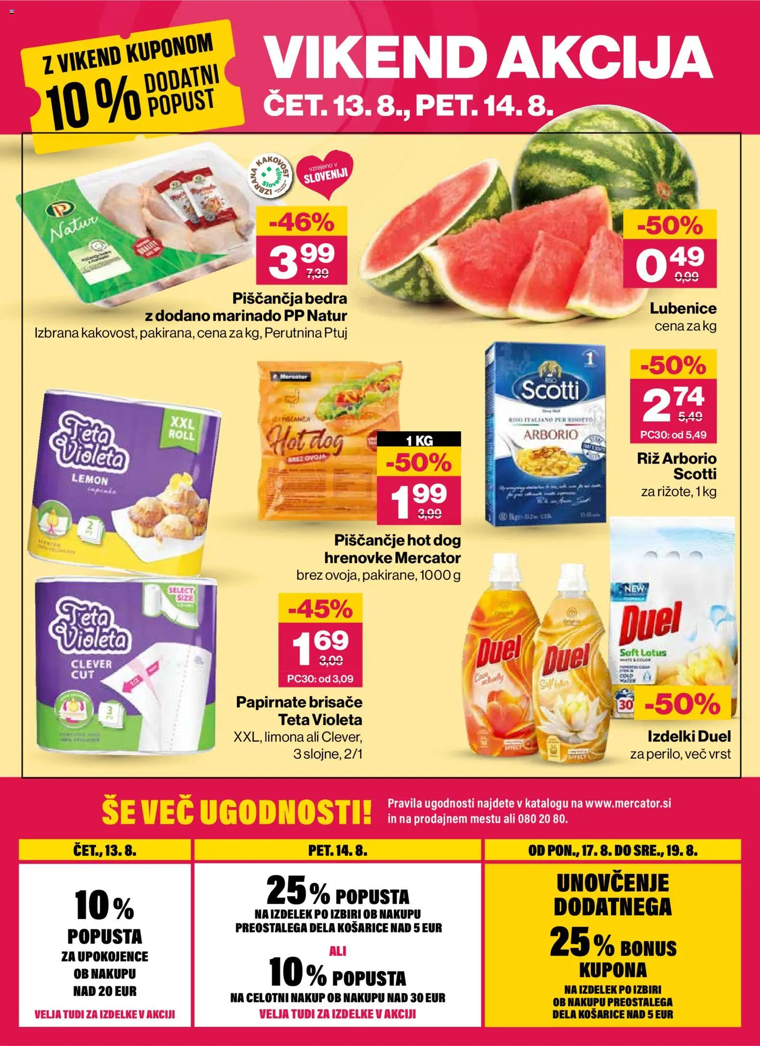 Novi Mercator katalog ponudbe – veljaven od 13.08.2026 | Stran: 32 | Izdelki: Hrenovke, Lotus, Detergent, Riz