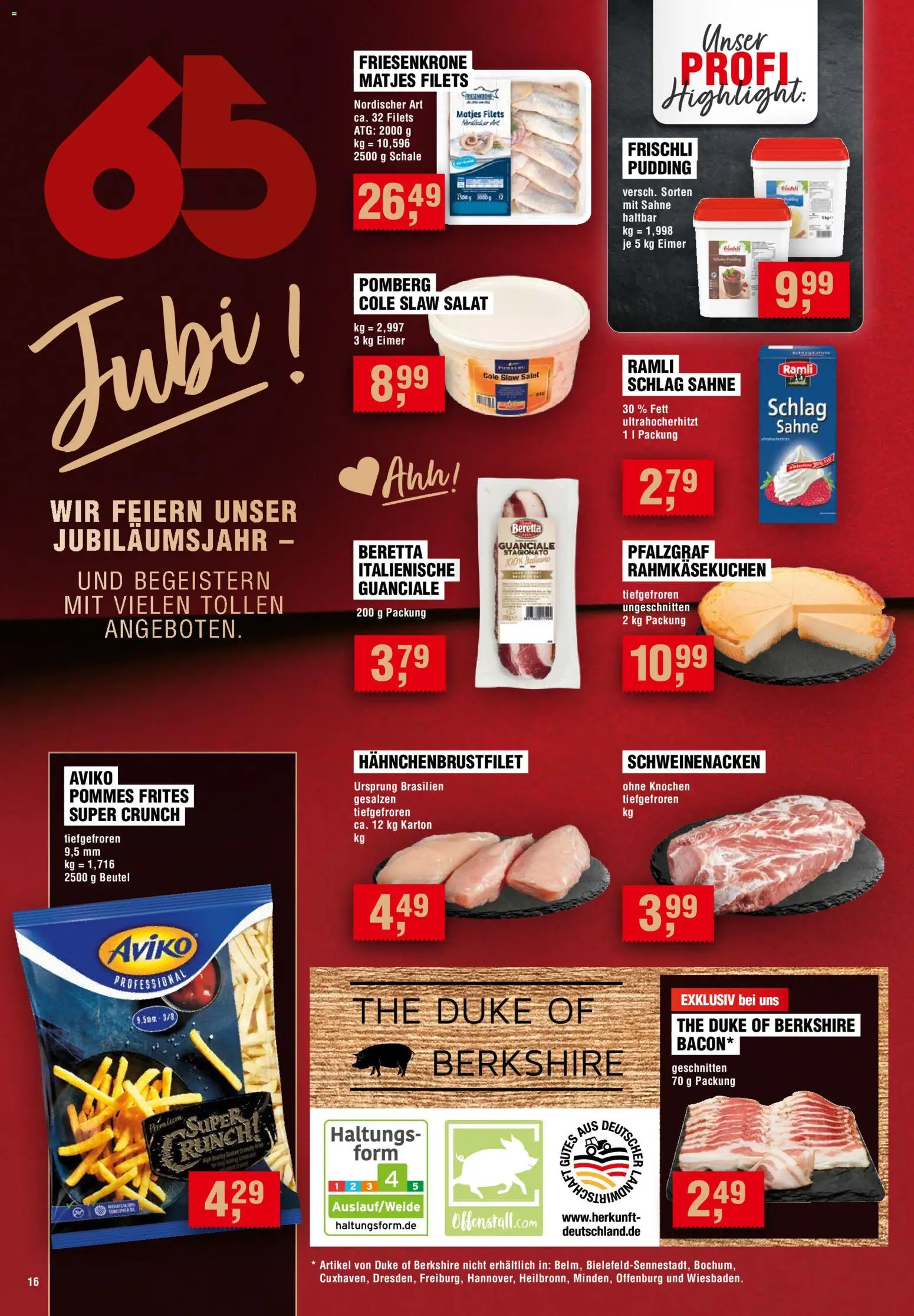 Handelshof Prospekt – gültig ab 12.11.2026 | Seite: 16 | Produkte: Pommes, Schweinenacken, Pommes frites, Sahne