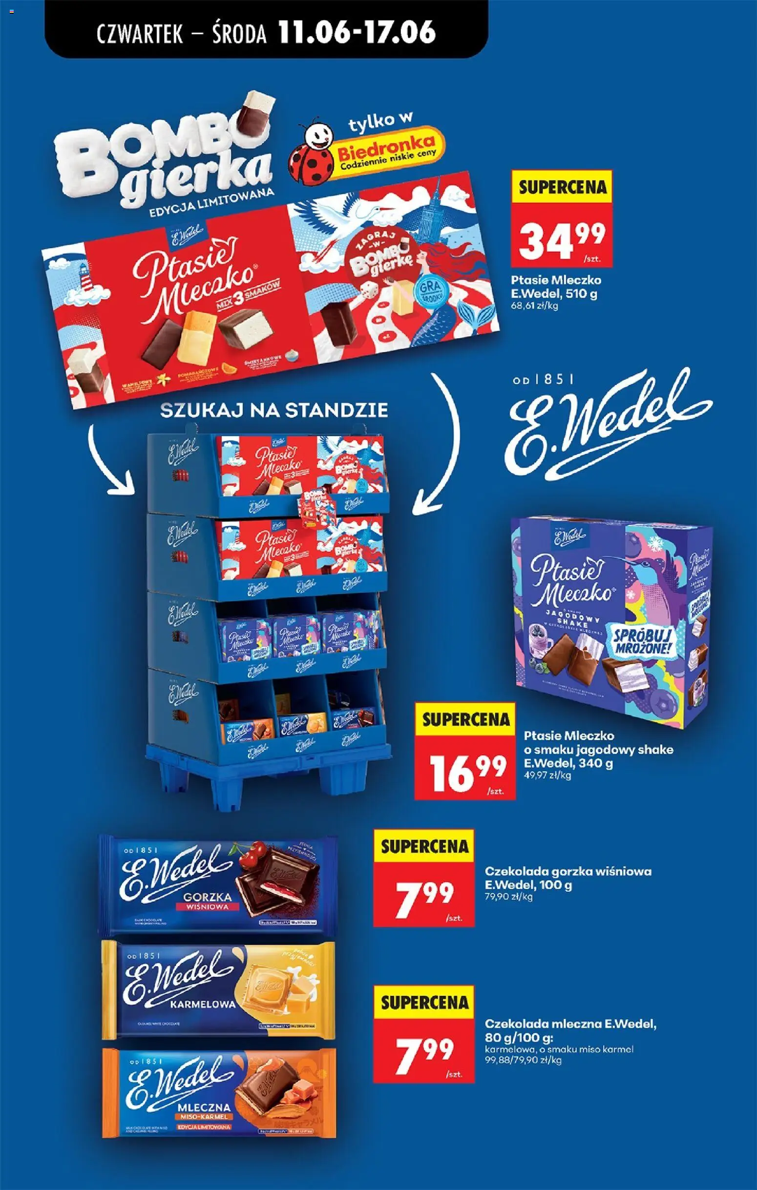 Biedronka gazetka od czwartku od 11.06.2026 | Strona: 55 | Produkty: Czekolada mleczna, Czekolada gorzka, Ptasie mleczko, Czekolada