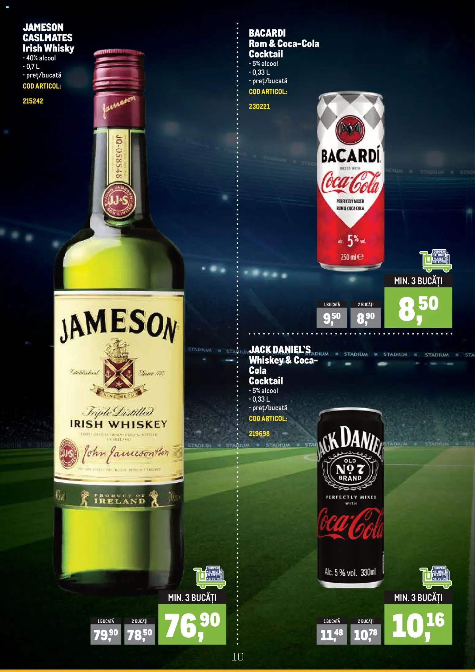 Noul catalog Metro – valabil de la 08.06.2026 | Pagină: 10 | Produse: Amerikan servis, Cocktail, Rom, Whiskey