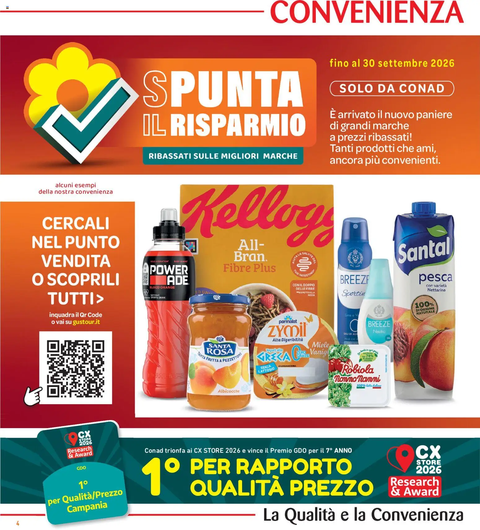 Volantino Conad del 02/09/2026 | Pagina: 4 | Prodotti: Formaggio fresco, Albicocche, Miele, Senza lattosio