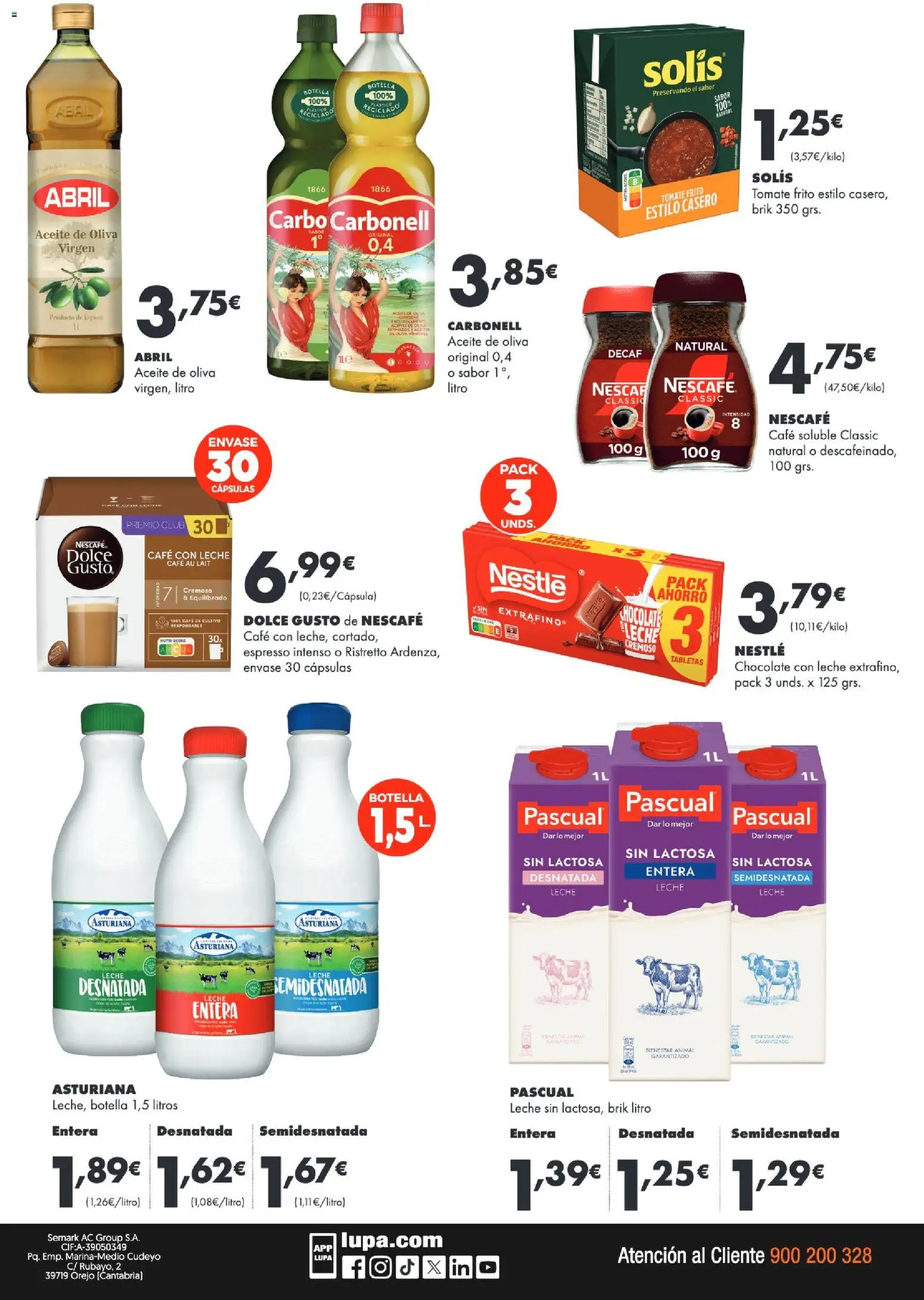 Lupa Supermercados folleto │ válido desde el 22/10/2026 | Página: 4 | Productos: Leche desnatada, Chocolate, Aceite de oliva, Café soluble
