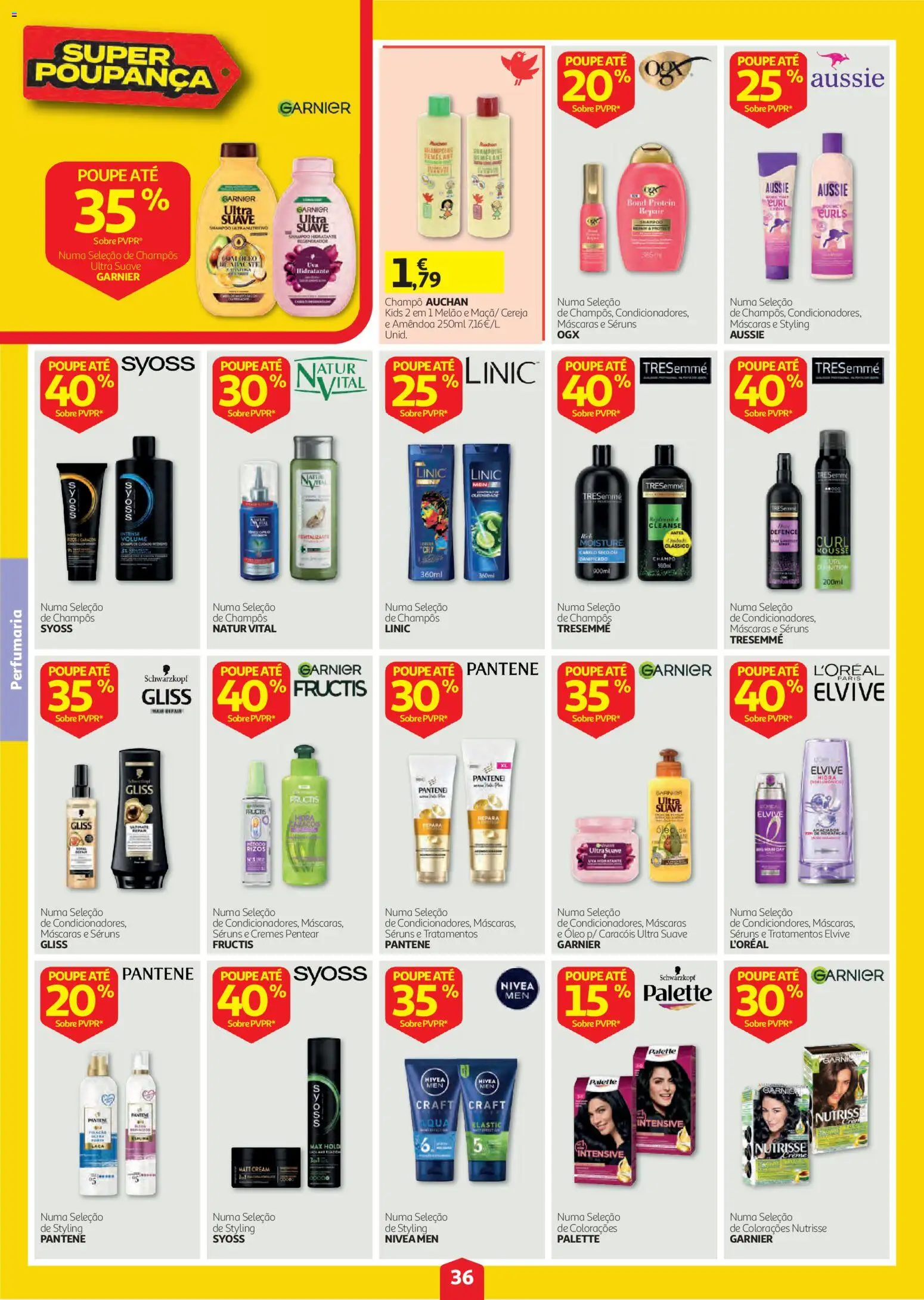 Auchan folheto │ válido de 08/10/2026 | Página: 36 | Produtos: Champô, Shampoo, Óleo, Creme