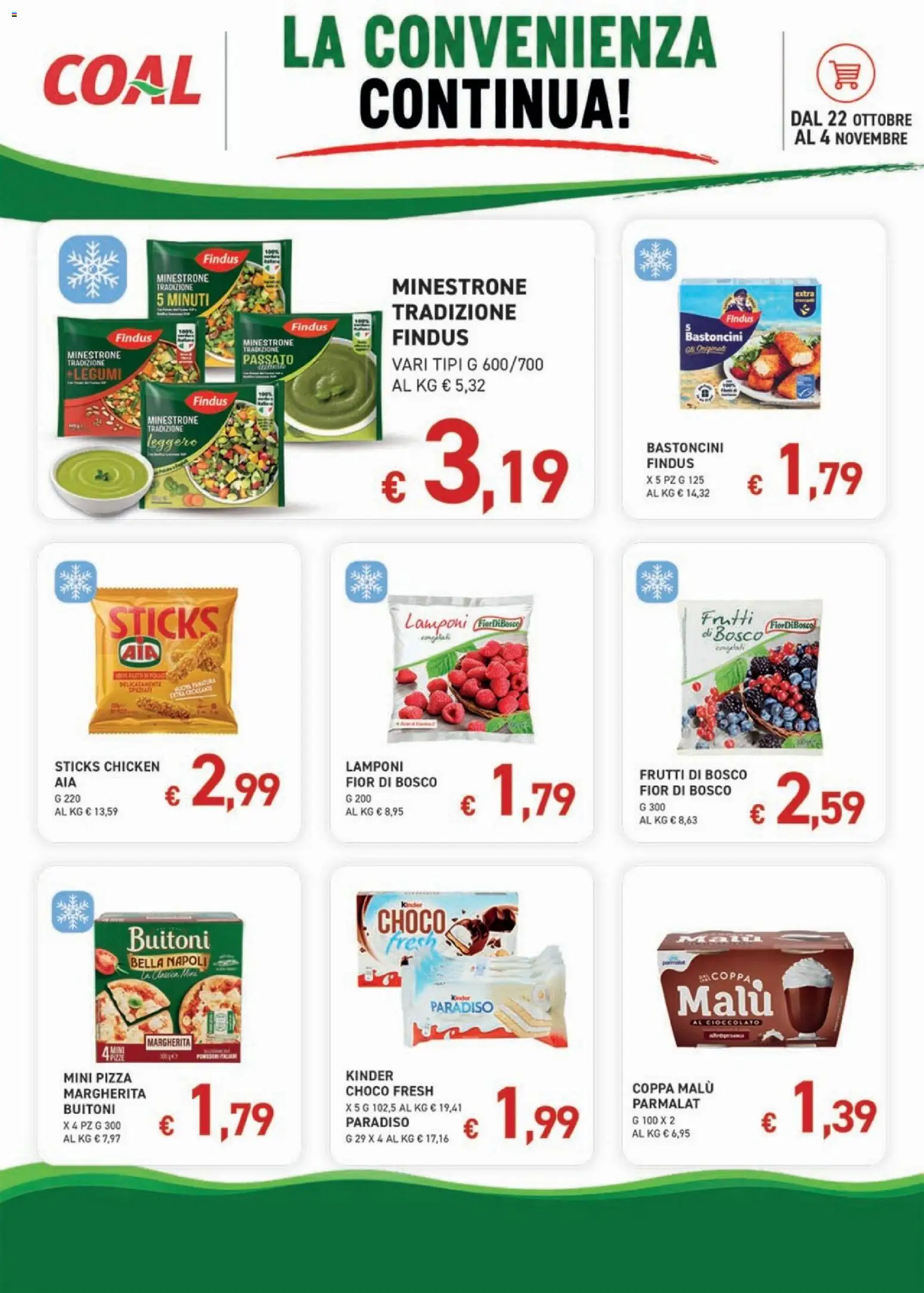 Volantino Coal del 22/10/2026 | Pagina: 2 | Prodotti: Minestrone, Frutti di bosco, Pizza, Lamponi