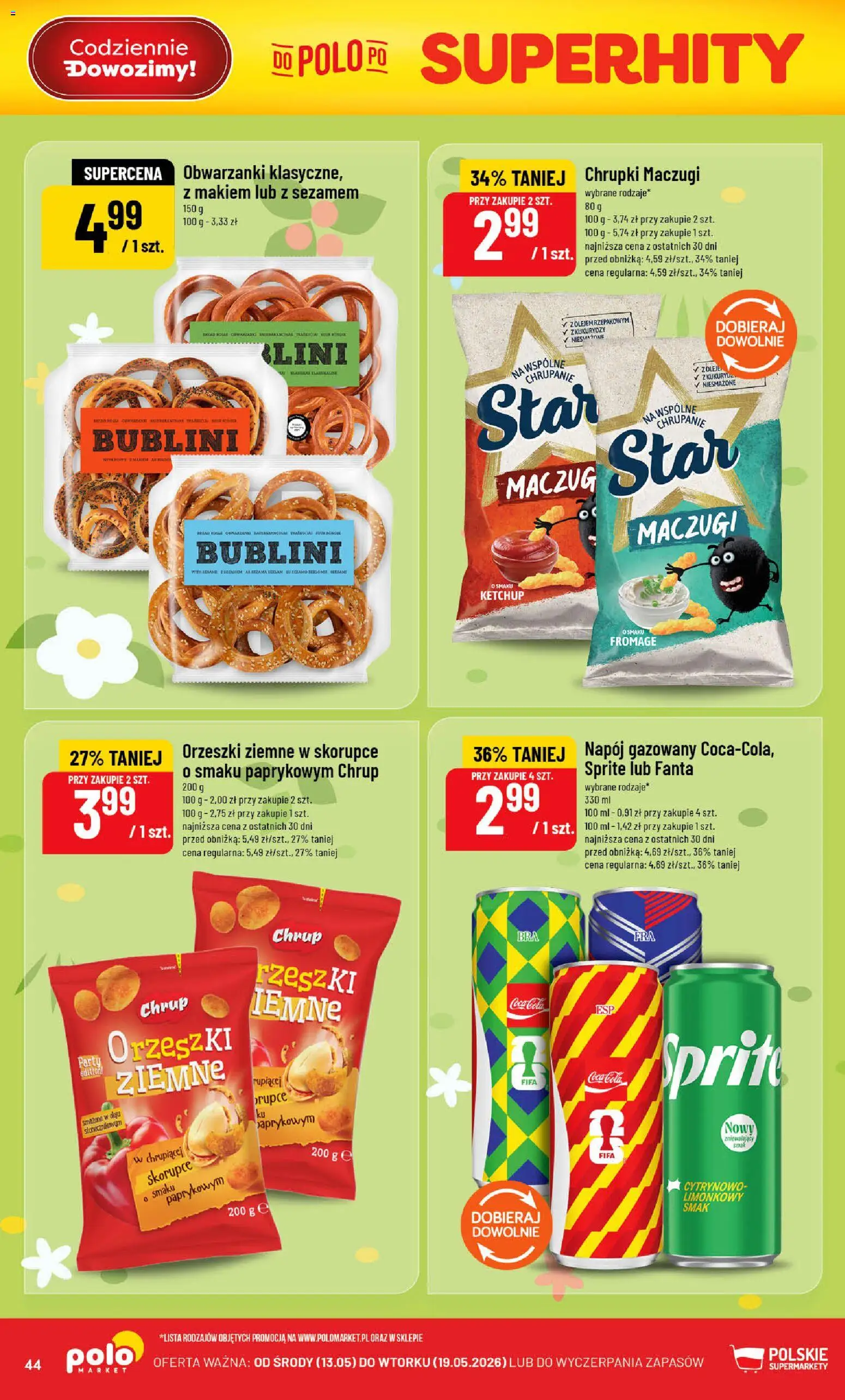 POLOmarket gazetka od 13.05.2026 | Strona: 44 | Produkty: Ketchup, Chrupki, Sprite, Coca cola