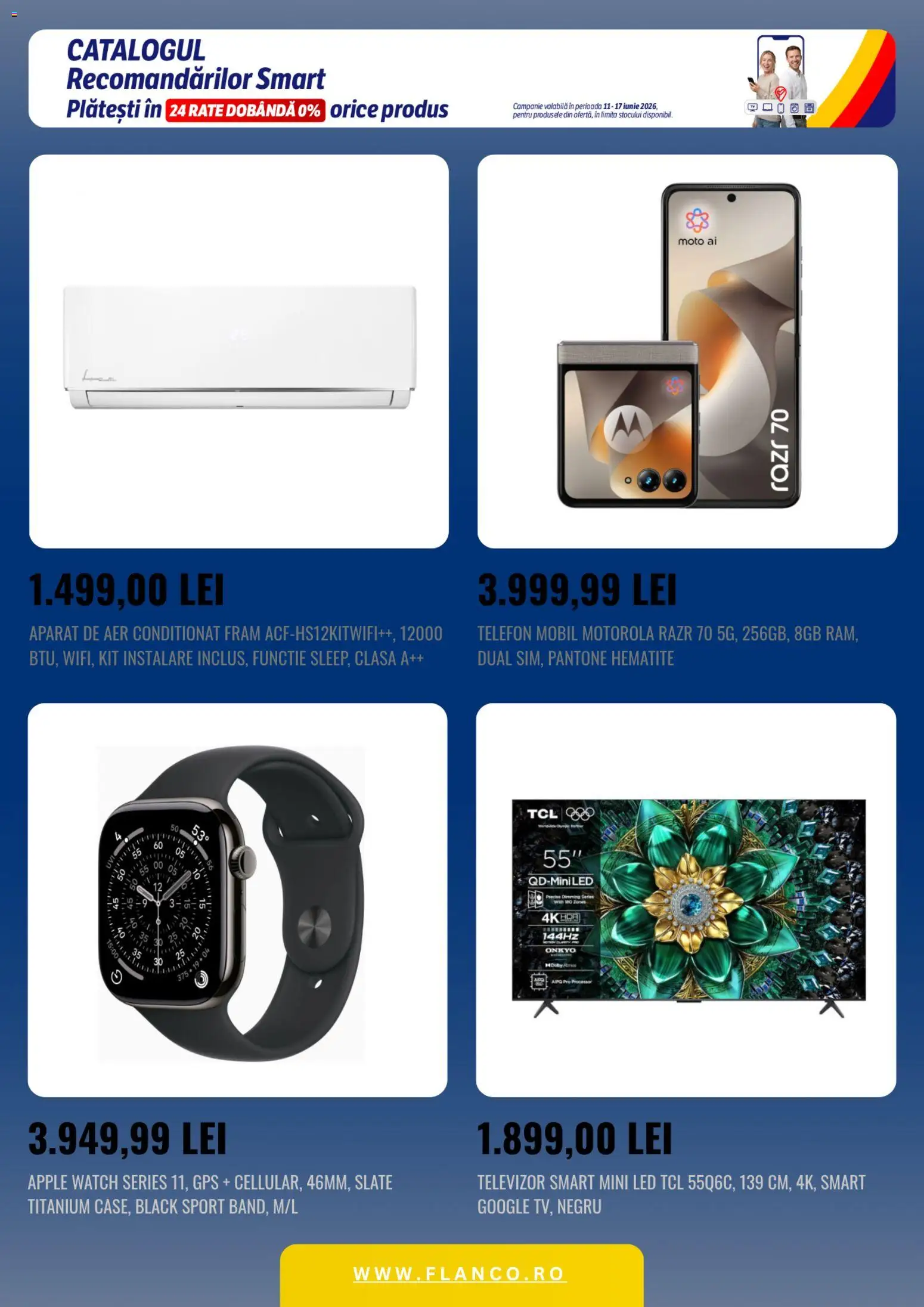 Noul catalog Flanco – valabil de la 11.06.2026 | Pagină: 4 | Produse: Telefon, Televizor, Aer Condiționat, Apple