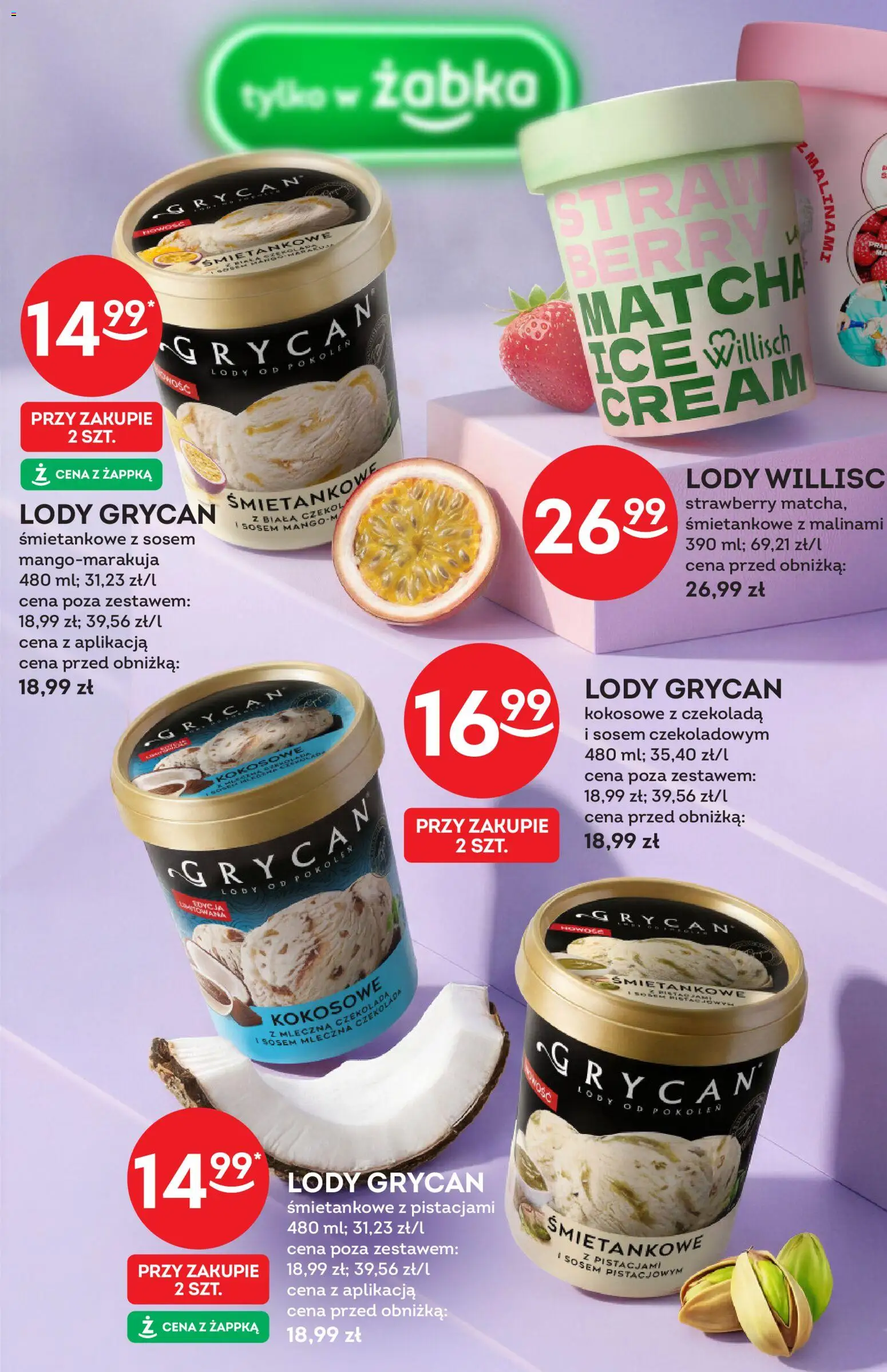 Żabka gazetka - Katalog lodowy od 20.05.2026 | Strona: 16 | Produkty: Lody Grycan, Czekolada, Lody