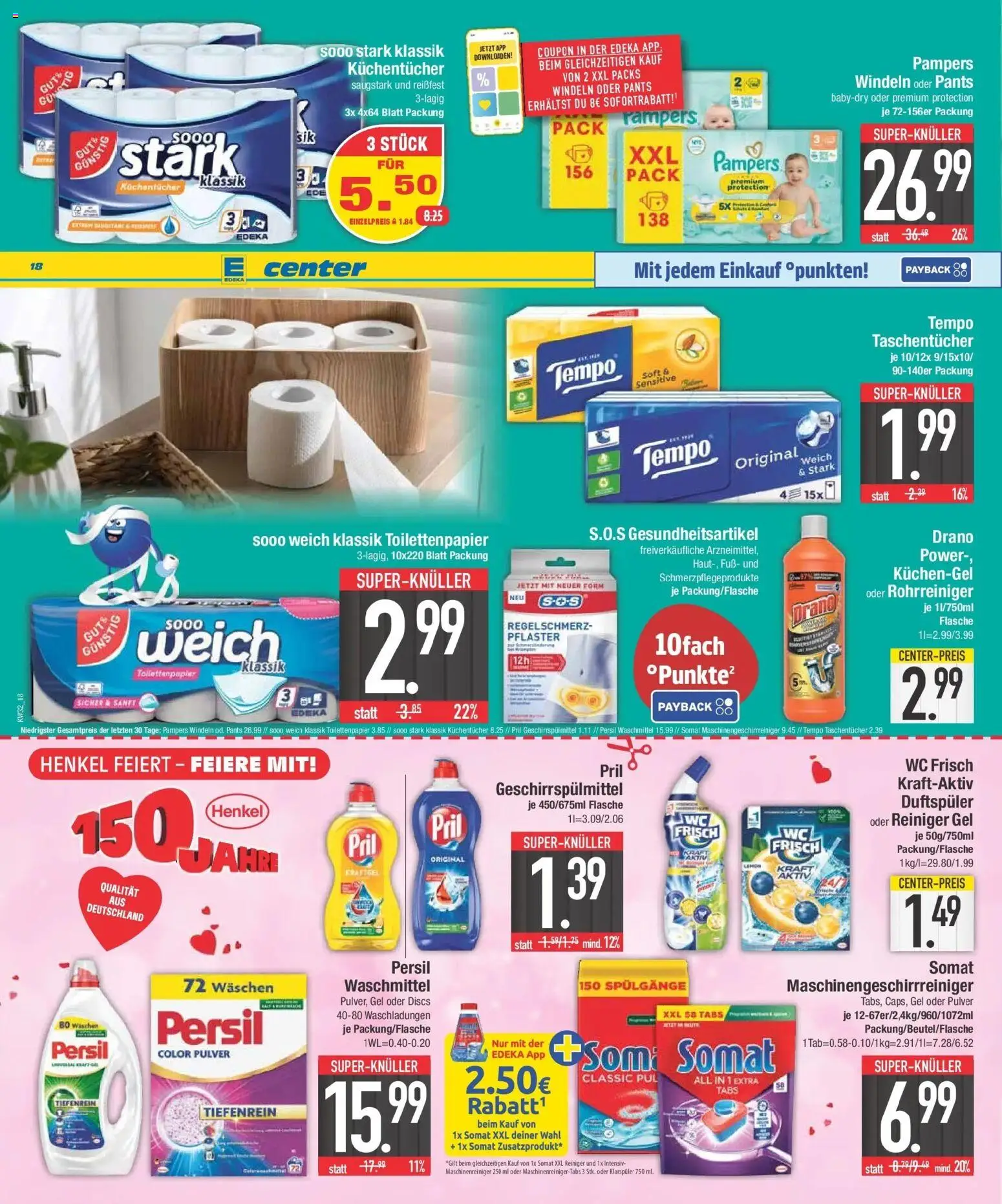 E center Prospekt Weißenburg | Seite: 24 | Produkte: Pampers, Klarspüler, Pril, Persil