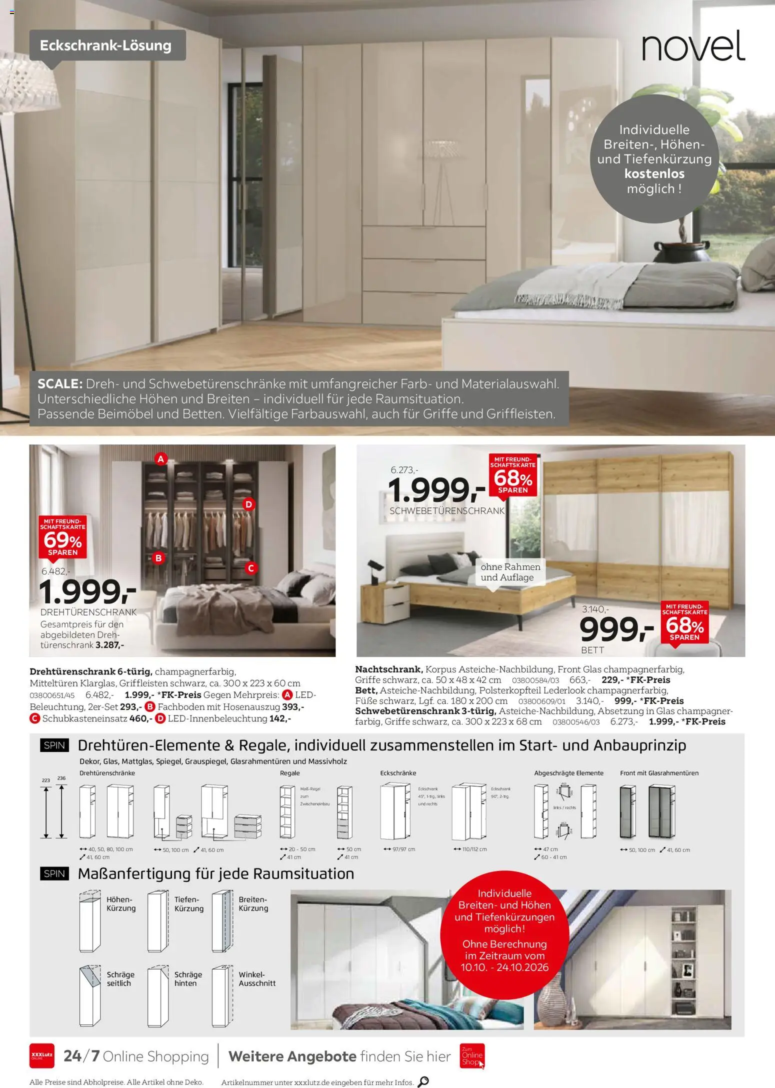 XXXLutz Schlafzimmer Spezial – gültig ab 10.10.2026 | Seite: 14 | Produkte: Bett, Schwebetürenschrank, Drehtürenschrank