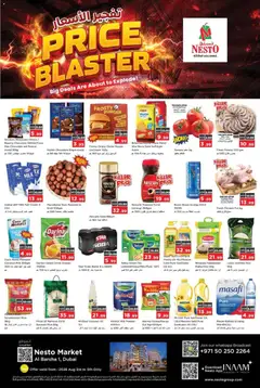 Preview of Nesto price blaster dubai valid from 3 Aug, 2026 | Page: 1 | Products: Banány, Čokoláda, Čaj, Πούδρα