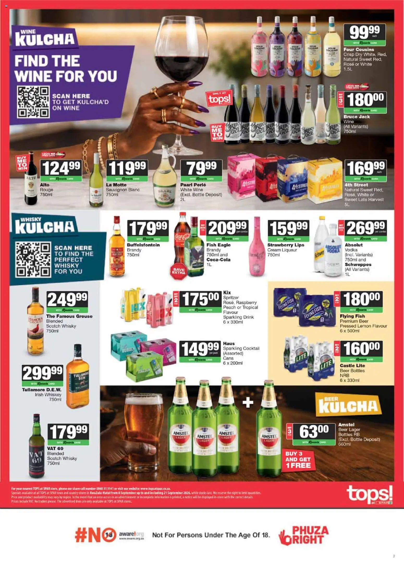 New Tops at Spar catalogue – valid from 08/09/2026 | Page: 2 | Products: Wine, Beer, Cream, Peach