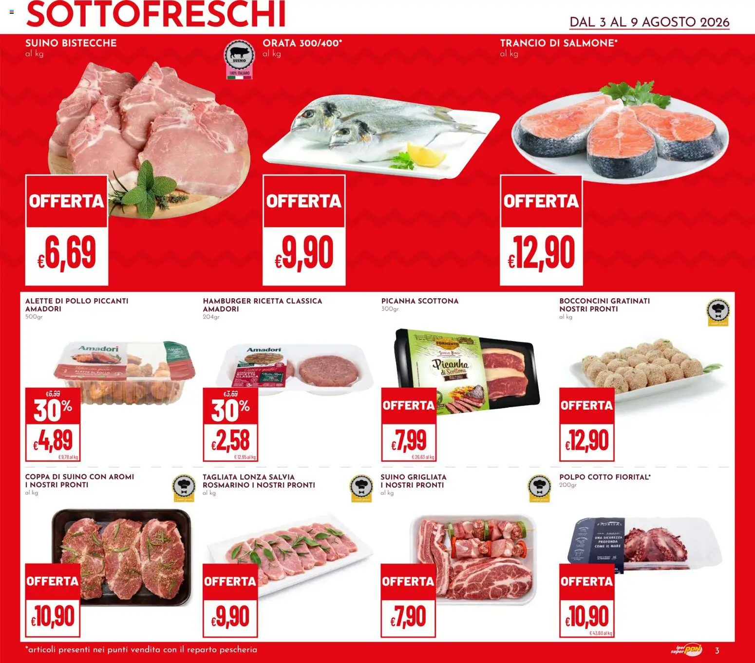 Volantino Pan del 03/08/2026 | Pagina: 3 | Prodotti: Rosmarino, Pollo, Polpo, Orata