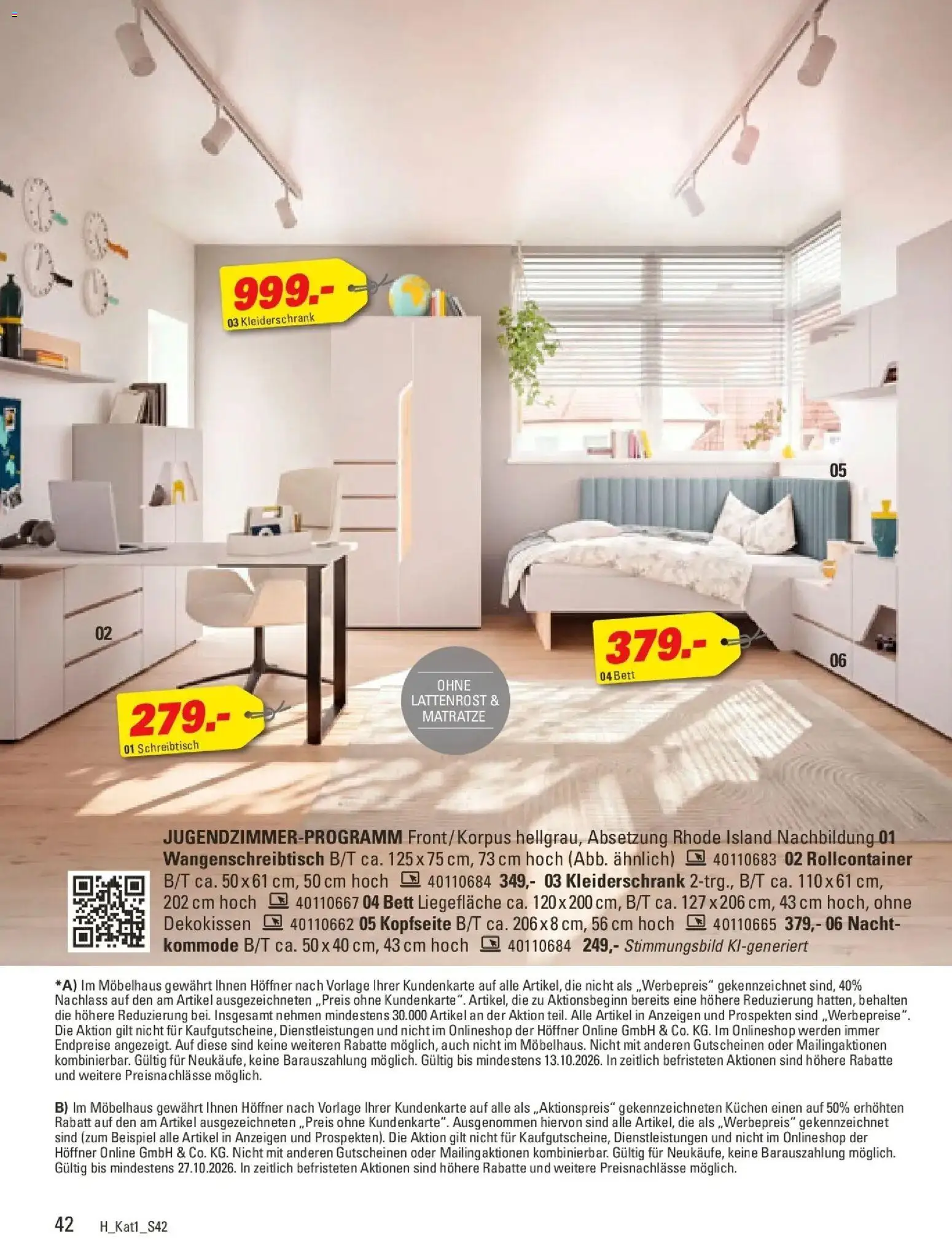 Höffner Prospekt Schönefeld – gültig ab 28.09.2026 | Seite: 42 | Produkte: Kleiderschrank, Kommode, Lattenrost, Kuchen