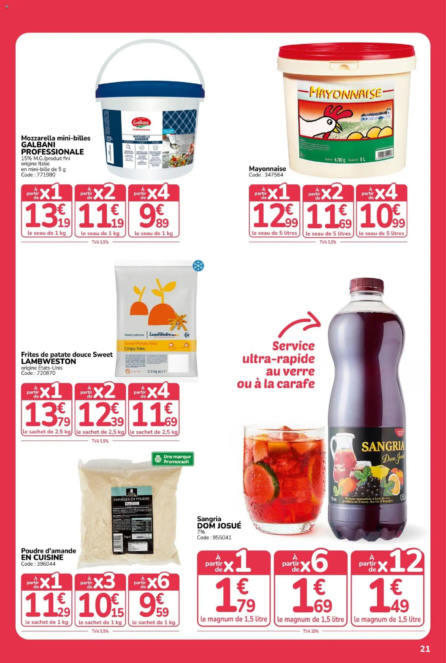 {H1} | Page: 21 | Produits: Boisson, Poids, Frites, Mozzarella
