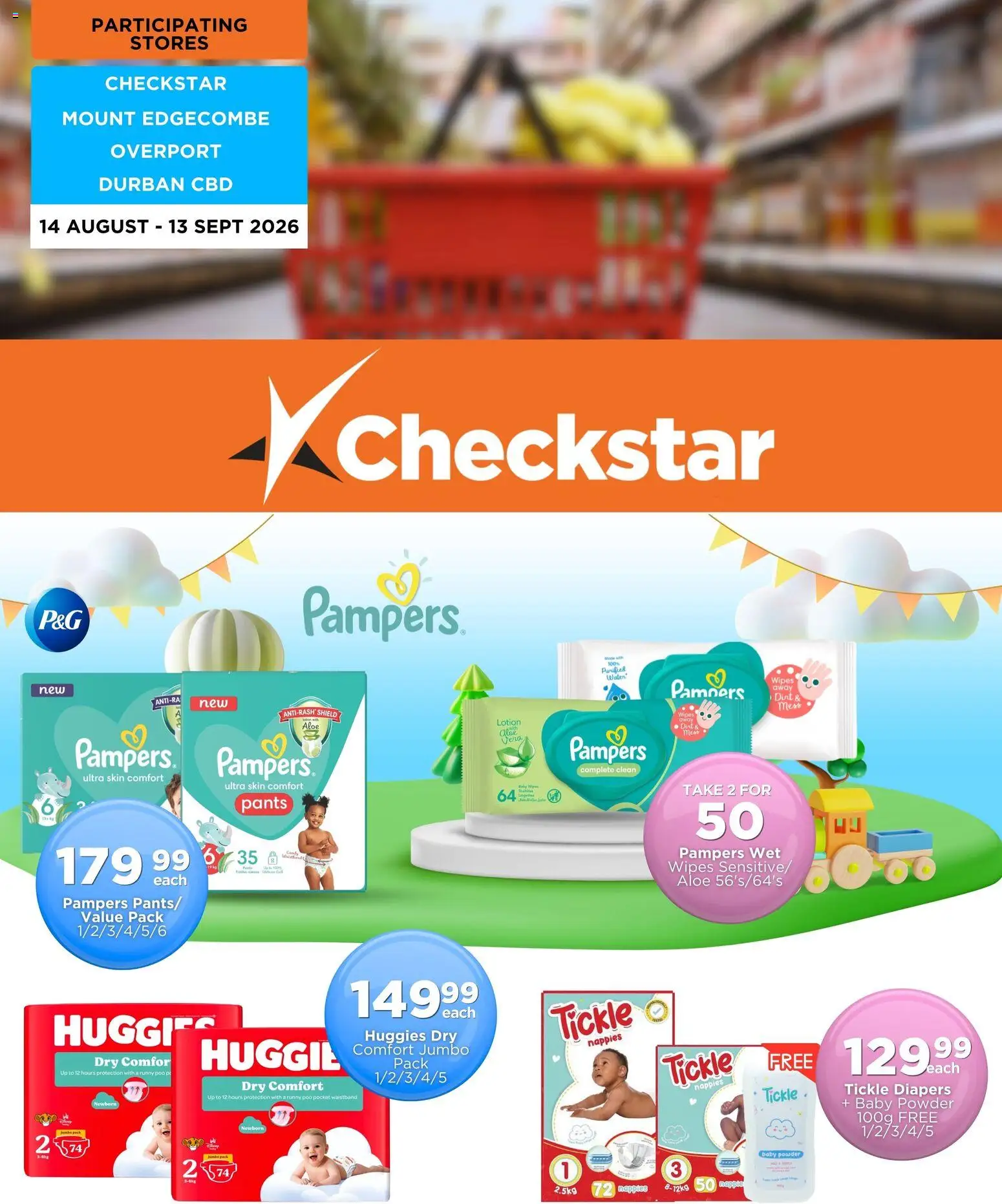 New Check Star catalogue – valid from 14/08/2026 | Page: 1 | Products: Diapers, Powder, Nappies, Lotion