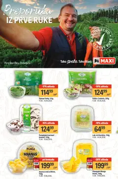 Maxi katalog - pregled Maxi kataloga - važi od 11.06.2026 | Strana: 10 | Proizvode: Spanać, Ananas, Mango, Šampinjoni