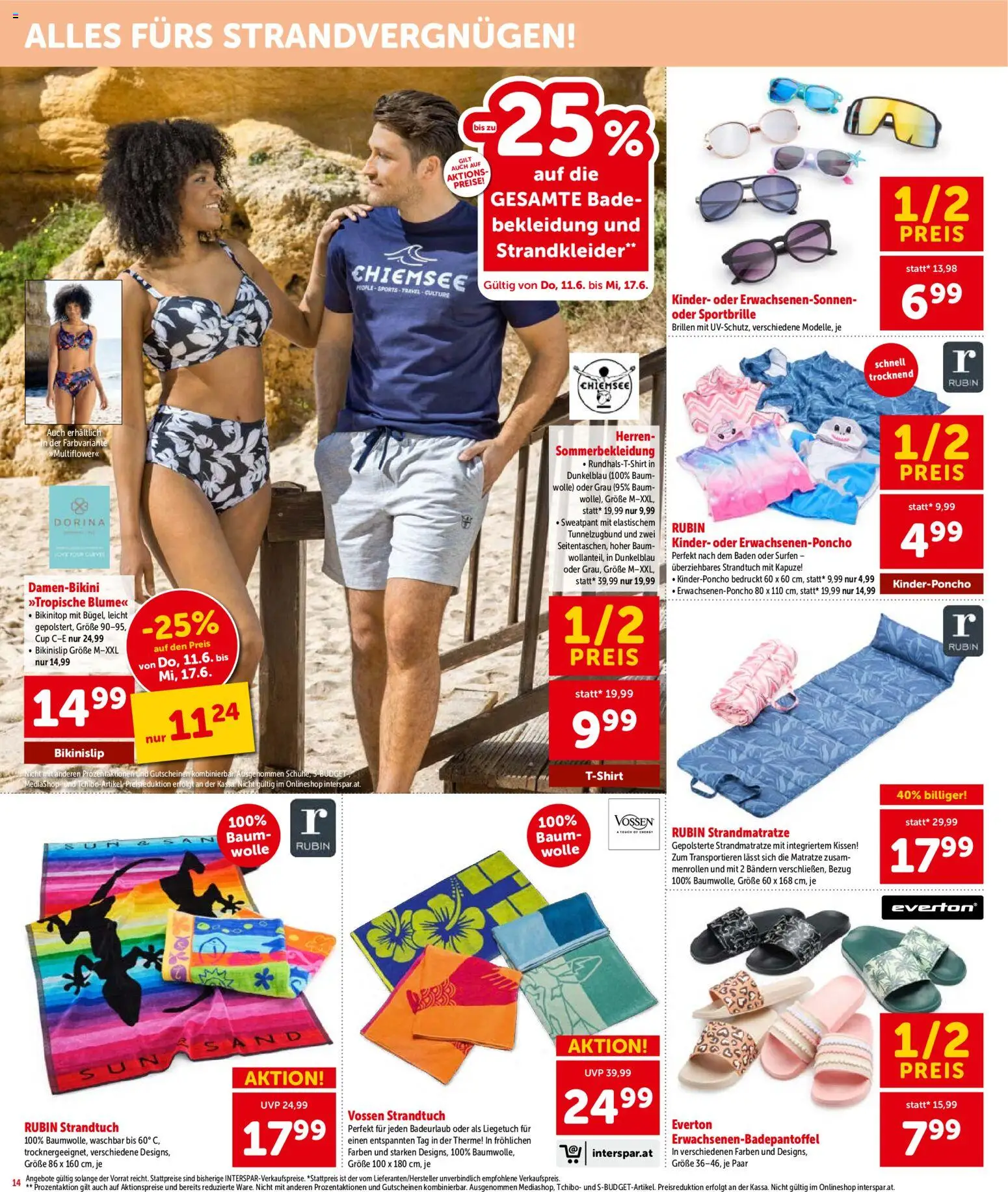 Interspar Flugblatt - Osttirol gültig ab 11.06.2026 | Seite: 14 | Produkte: Bekleidung, Matratze, Kissen