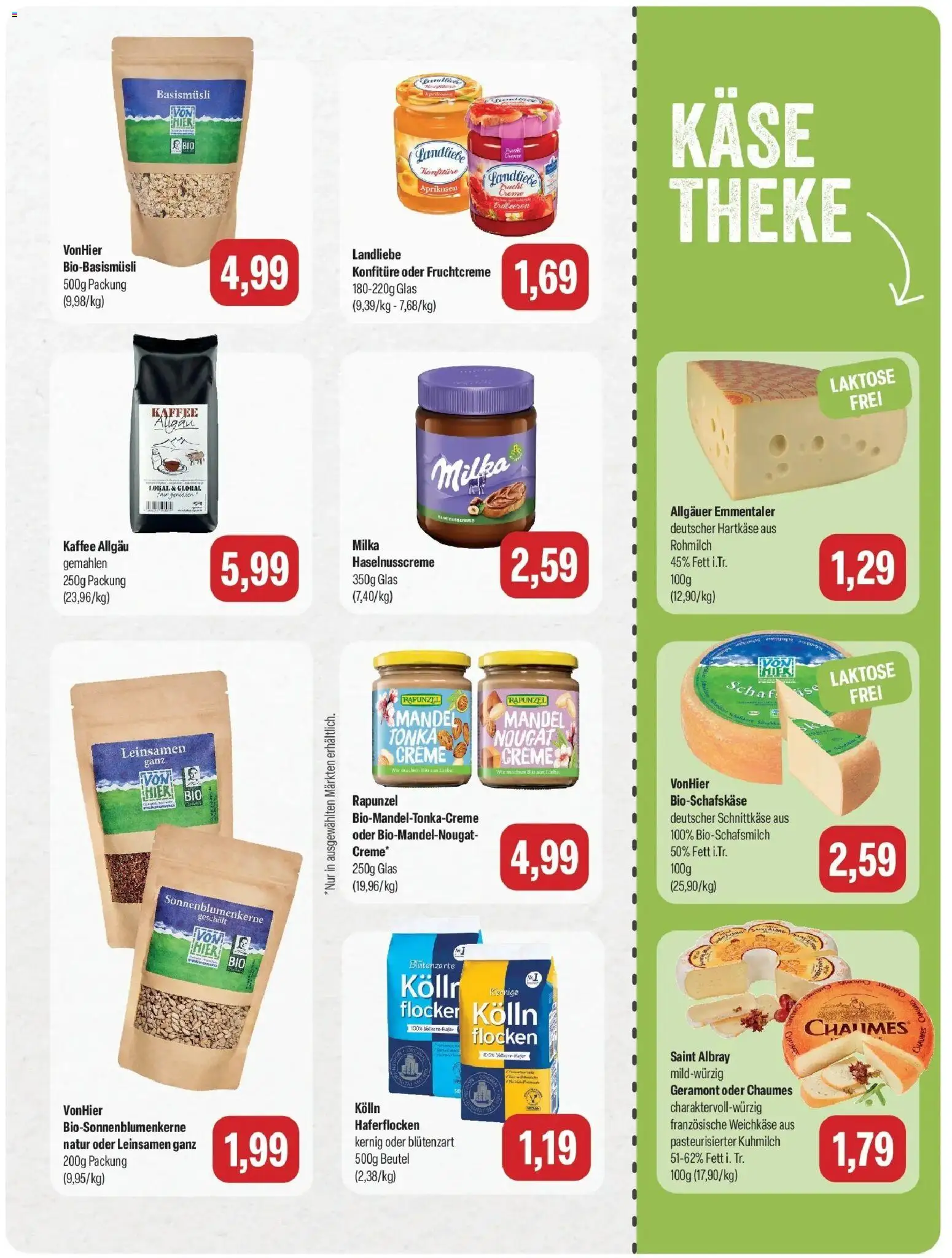 Feneberg Aktuelle Angebote (ab 05.10.2026) zum Blättern | Seite: 9 | Produkte: Geramont, Käse, Kaffee, Milka