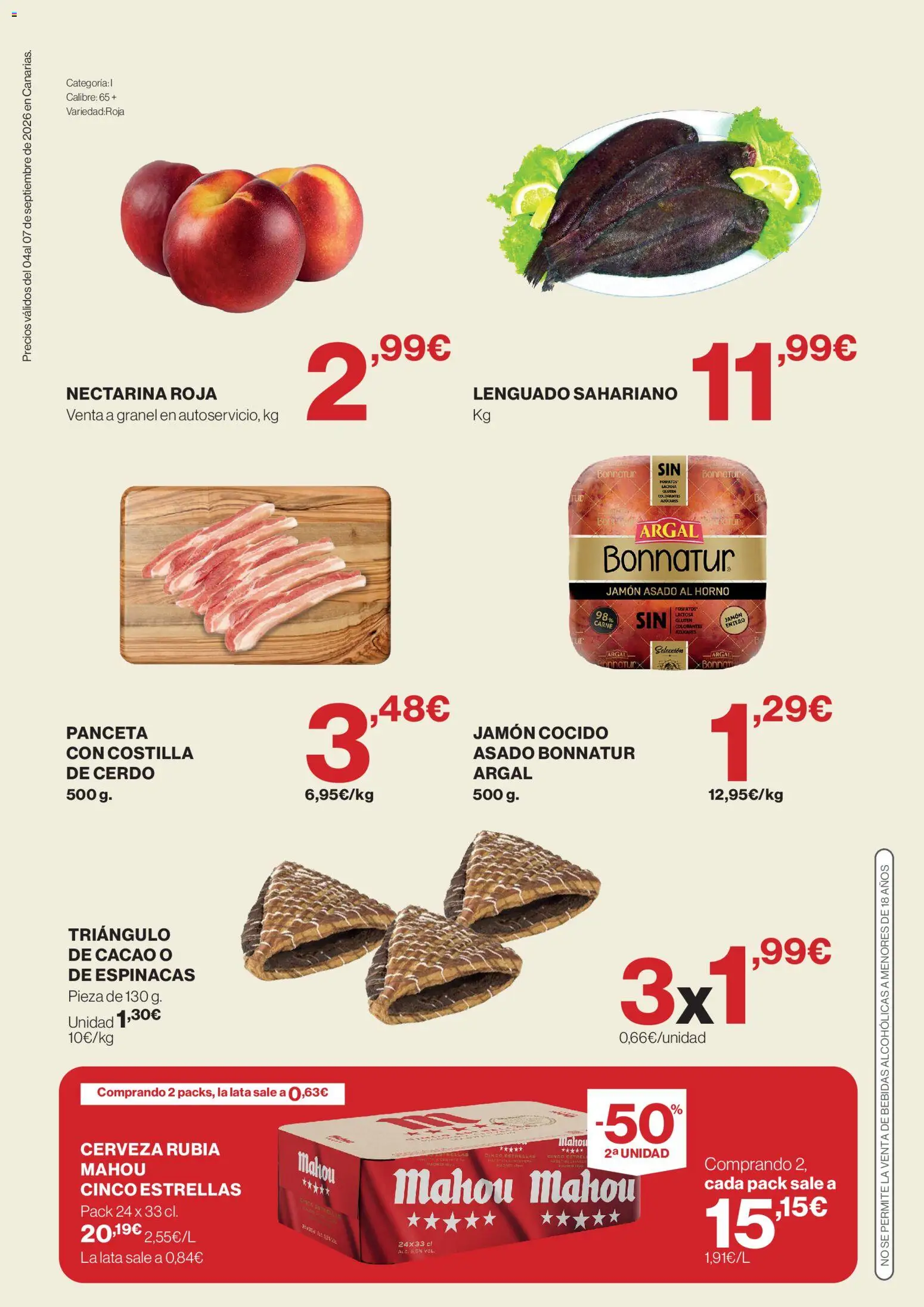 Supercor Canarias │ válido desde el 04/09/2026 | Página: 2 | Productos: Panceta, Jamón, Carne, Cacao