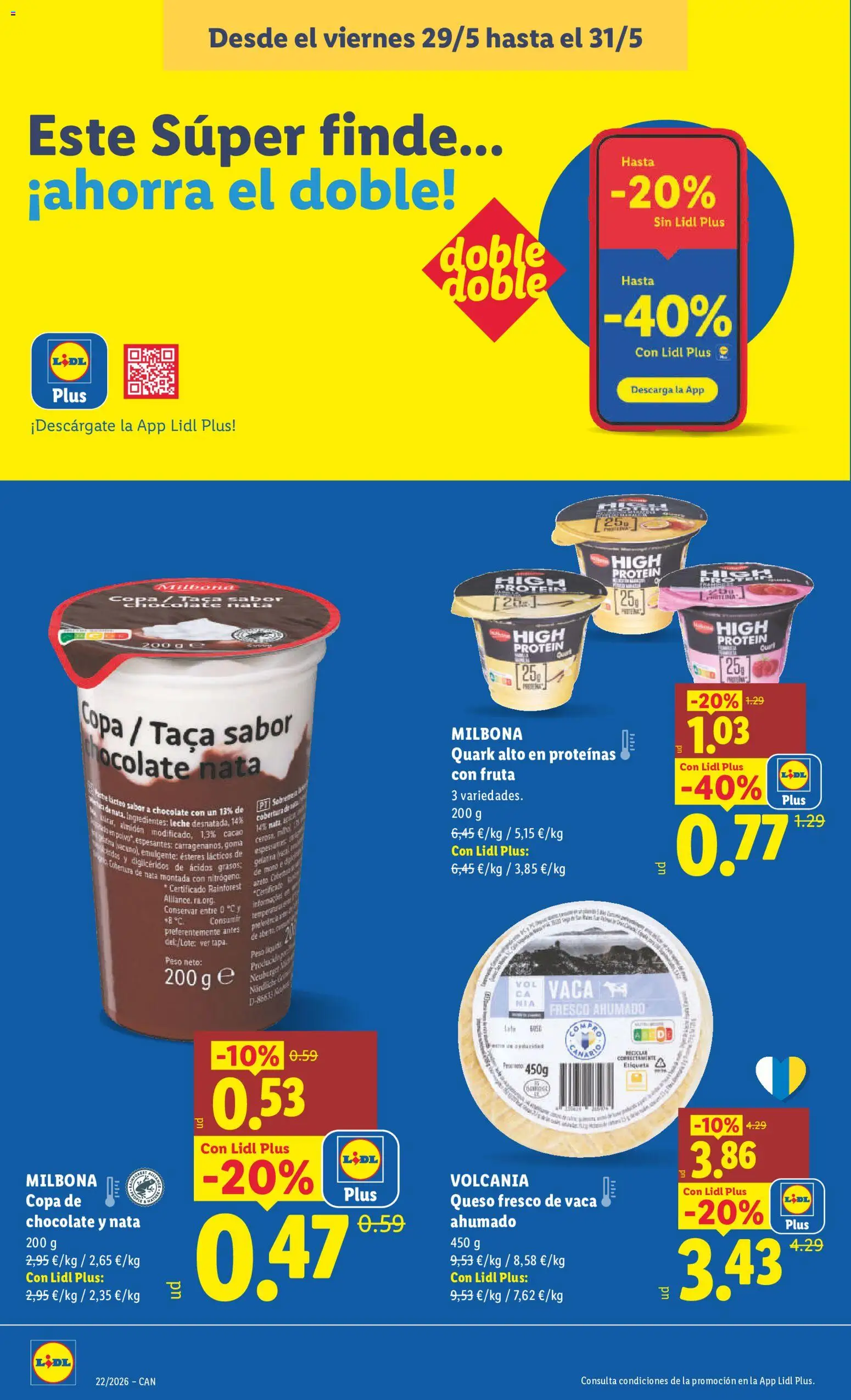 Lidl folleto │ válido desde el 18.05.2026 | Página: 22 | Productos: Queso, Chocolate, Queso fresco, Peso