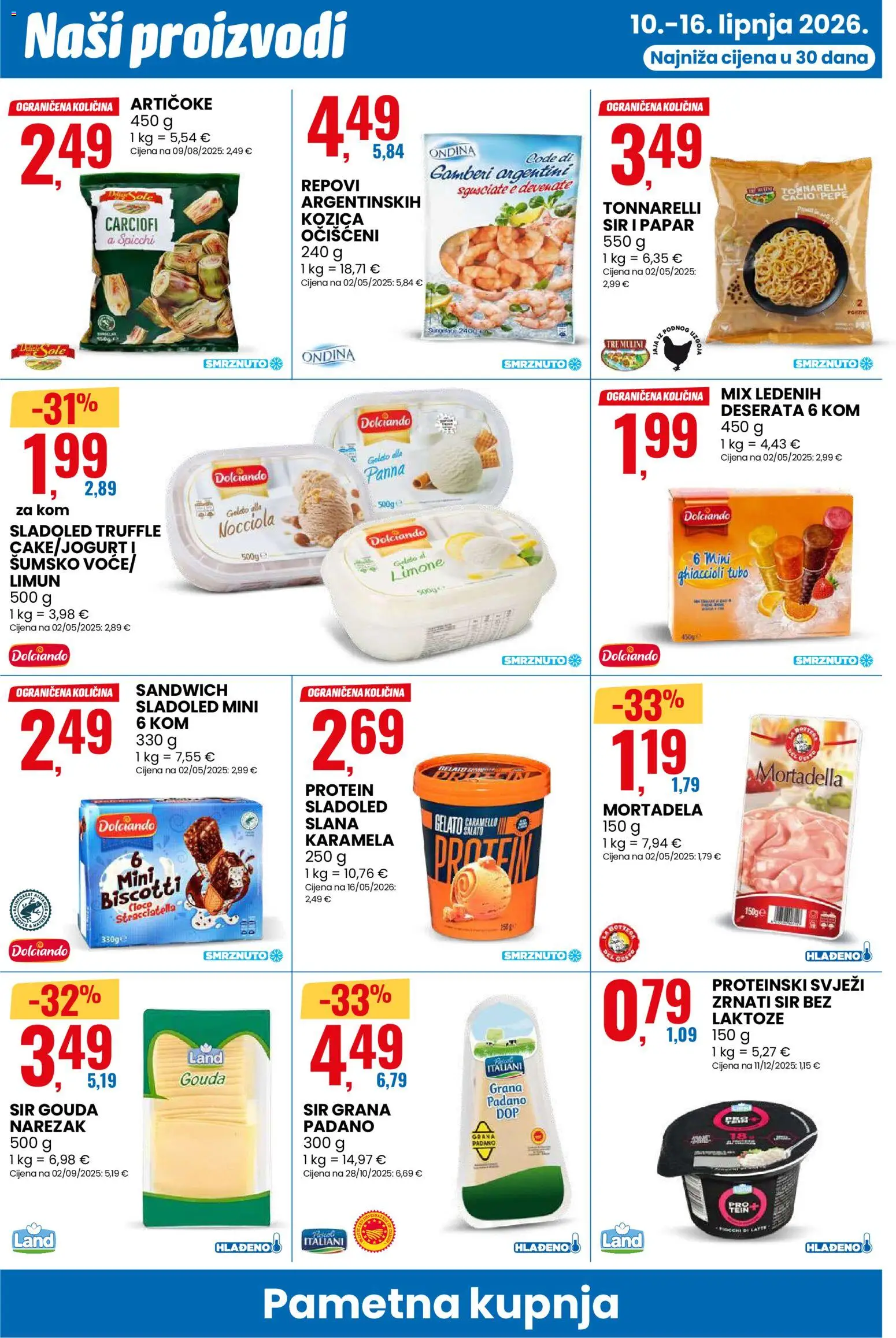 Eurospin katalog | vrijedi od 10.06.2026 | Stranica: 8 | Proizvodi: Mortadela, Sladoled, Limun, Gouda