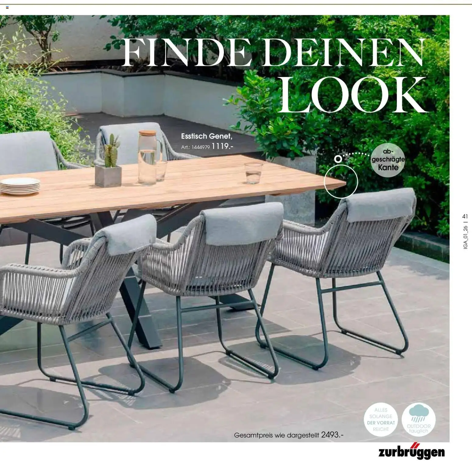 Zurbrüggen Garten Unna – gültig ab 19.03.2025 | Seite: 41 | Produkte: Esstisch
