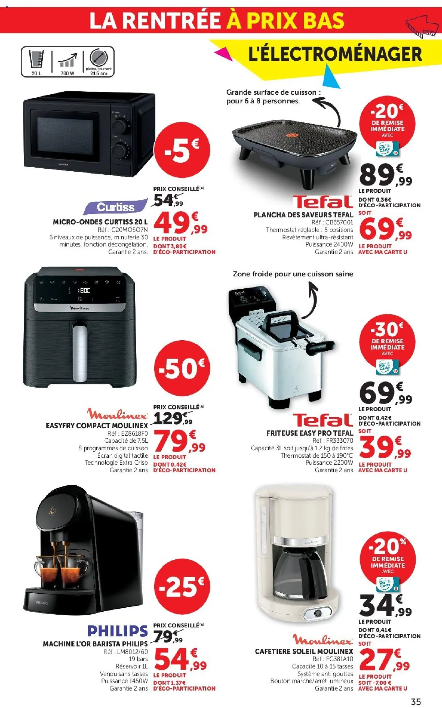 {H1} | Page: 35 | Produits: Cafetière, Plancha, Frites, Tefal
