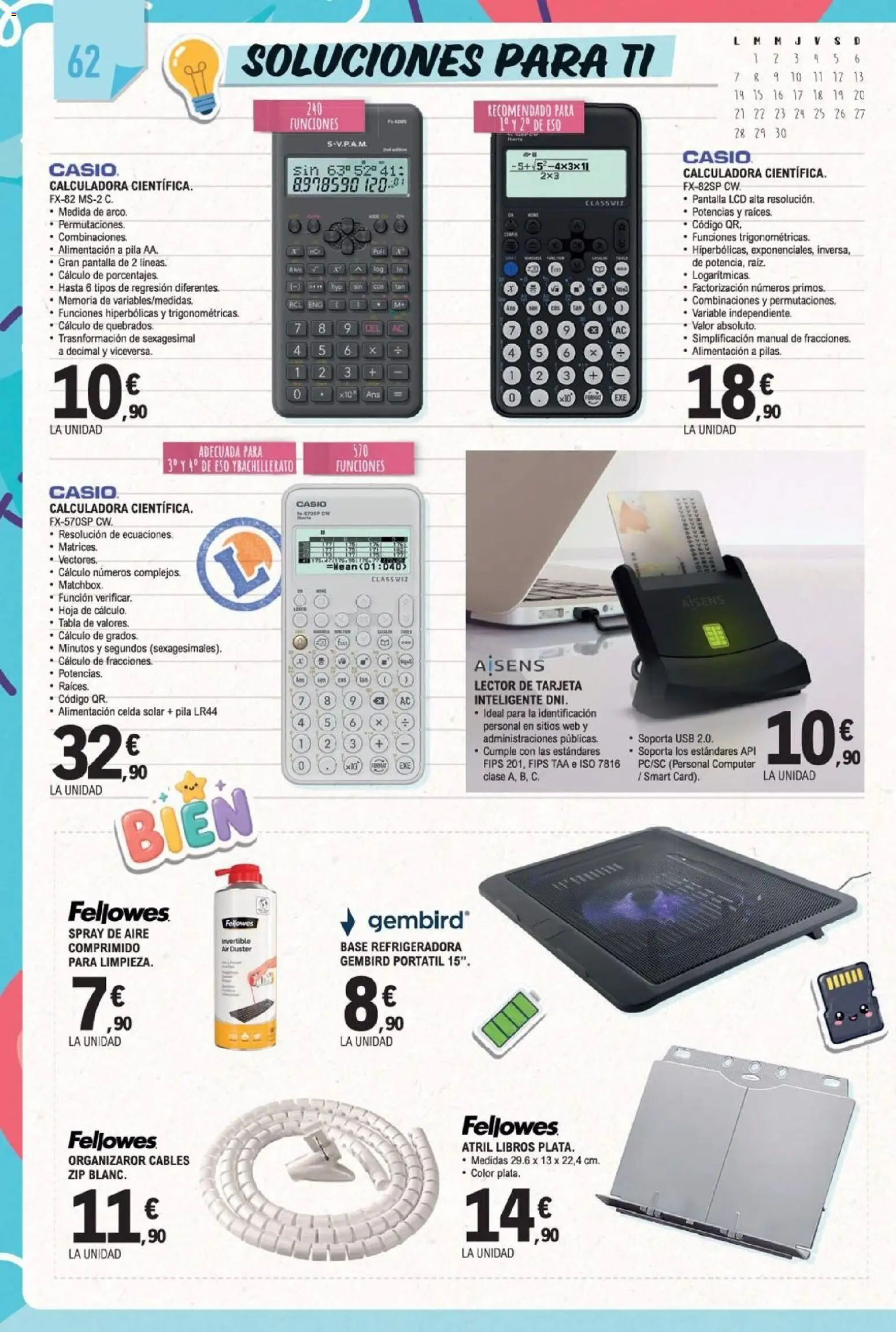 E.Leclerc Miranda de Ebro │ válido desde el 10/08/2026 | Página: 62 | Productos: Portátil, Libros, USB, Calculadora