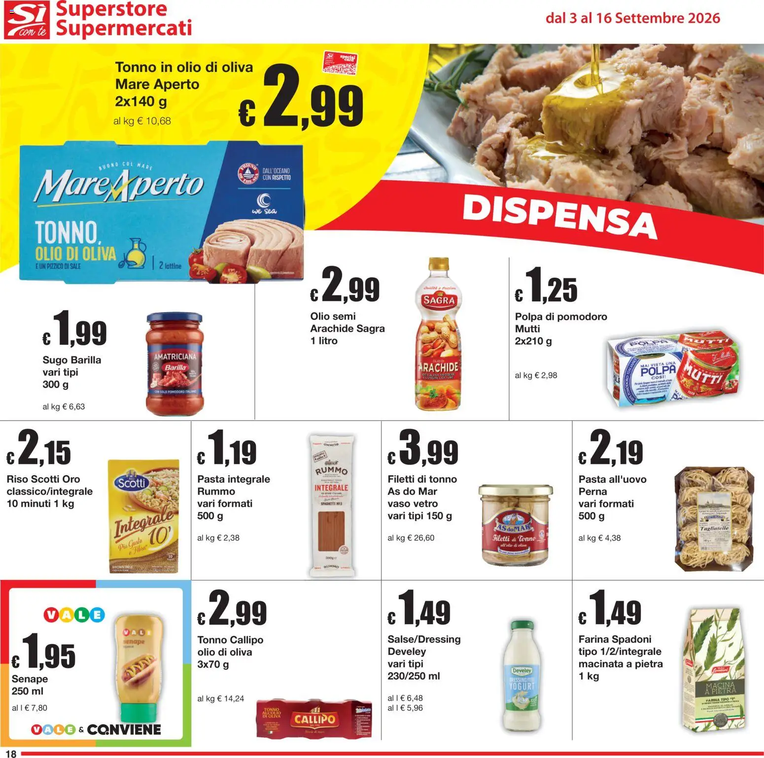 Volantino Sì con Te del 03/09/2026 | Pagina: 18 | Prodotti: Sale, Olio, Mutti, Macina