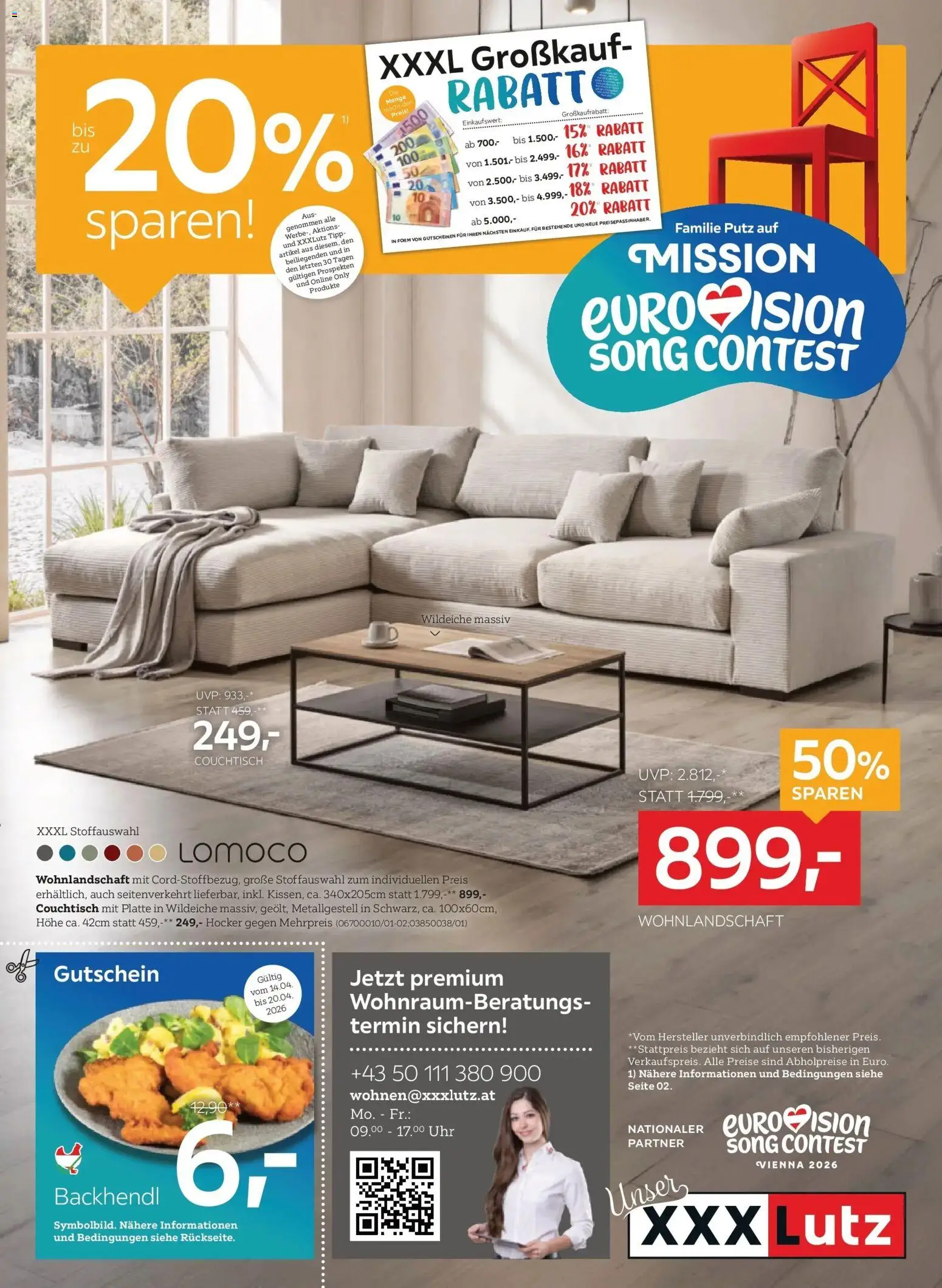XXXLutz Best Preis gültig ab 14.04.2026 | Seite: 1 | Produkte: Uhr, Couchtisch
