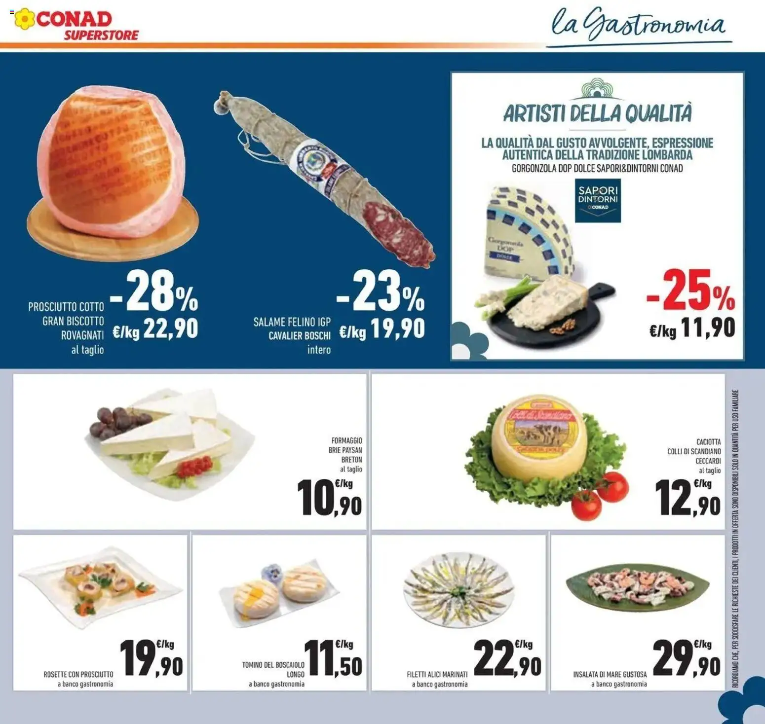 Anteprima volantino Conad dal 23/09/2026 prossima settimana | Pagina: 21 | Prodotti: Prosciutto Cotto, Salame, Formaggio brie, Tomino