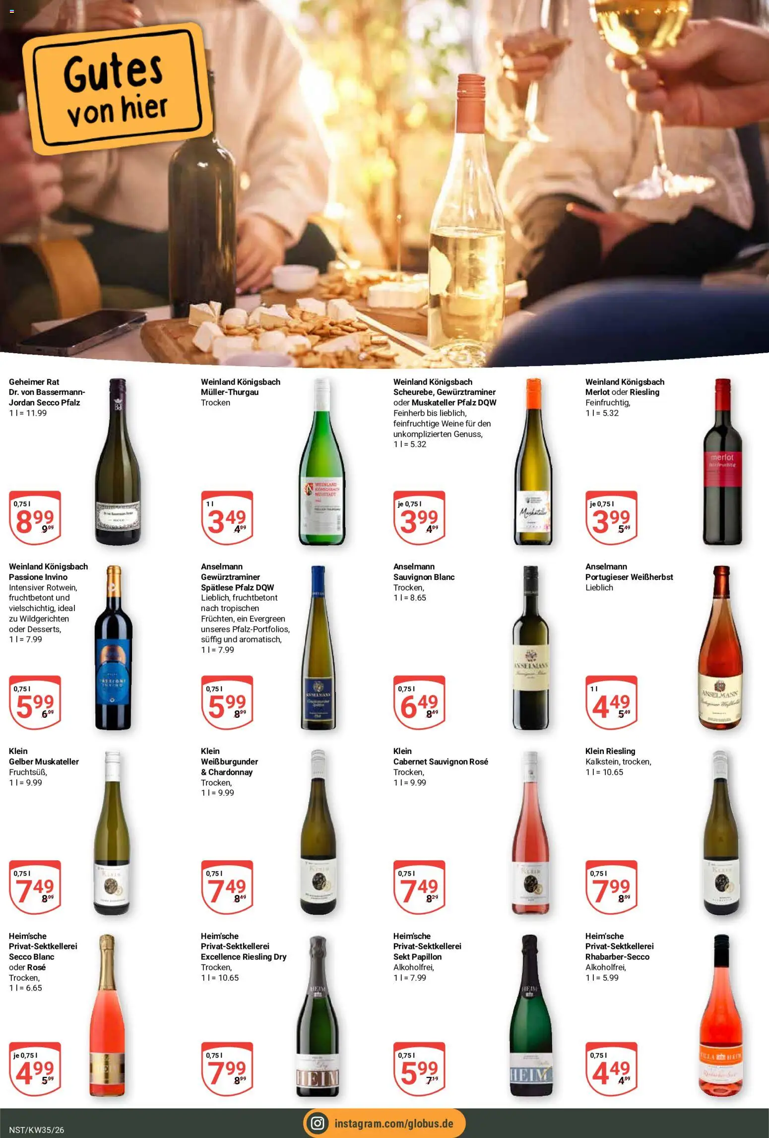 Globus Prospekt Neustadt a.d. Weinstraße – gültig ab 24.08.2026 | Seite: 20 | Produkte: Sekt, Merlot