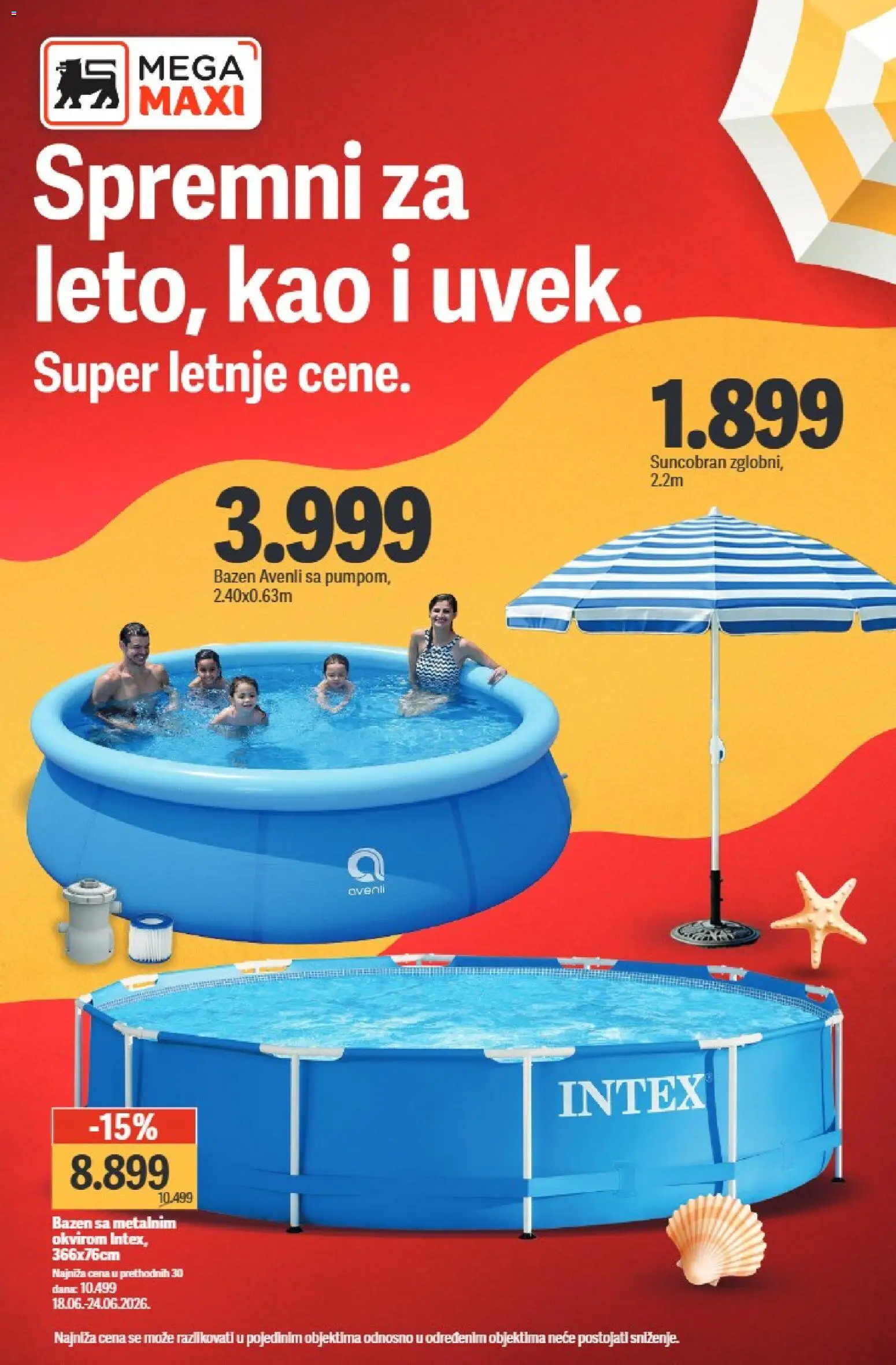 Mega Maxi katalog - važi od 18.06.2026 | Strana: 1 | Proizvode: Suncobran