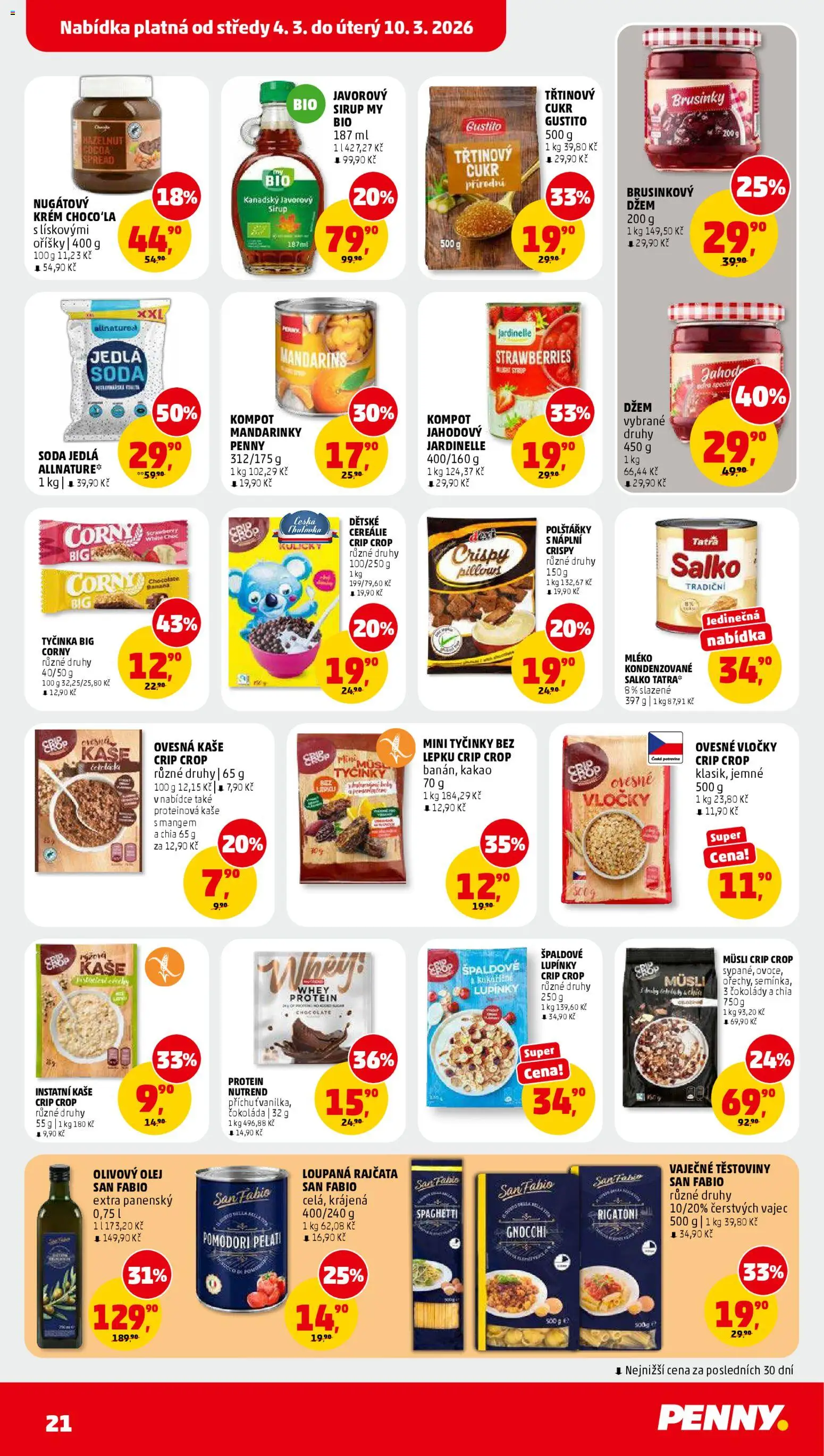 Penny Market leták od 04.03.2026 | Strana: 21 | Produkty: Kompot, Čokoláda, Oříšky, Müsli