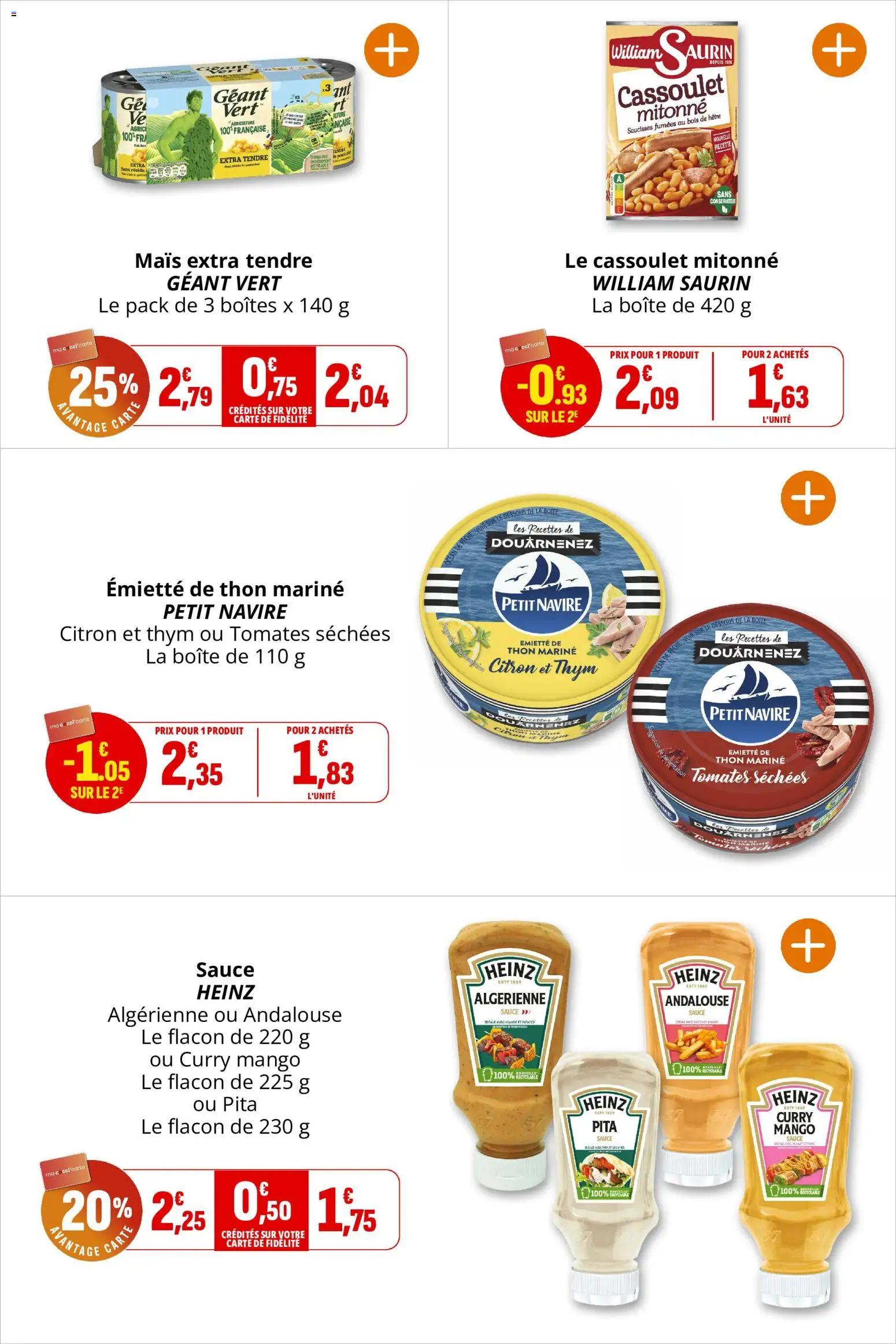 {H1} | Page: 19 | Produits: Thon, Thym, Saucisses fumées, Tomates