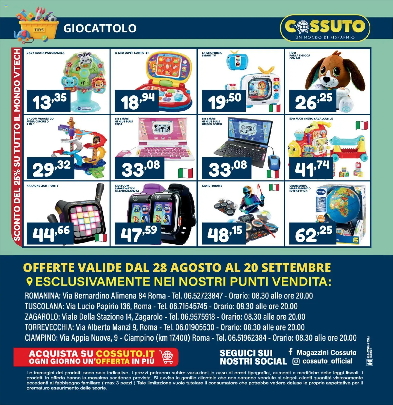 Volantino Cossuto del 28/08/2026 | Pagina: 16 | Prodotti: smart TV, TV, Smartwatch, Terra