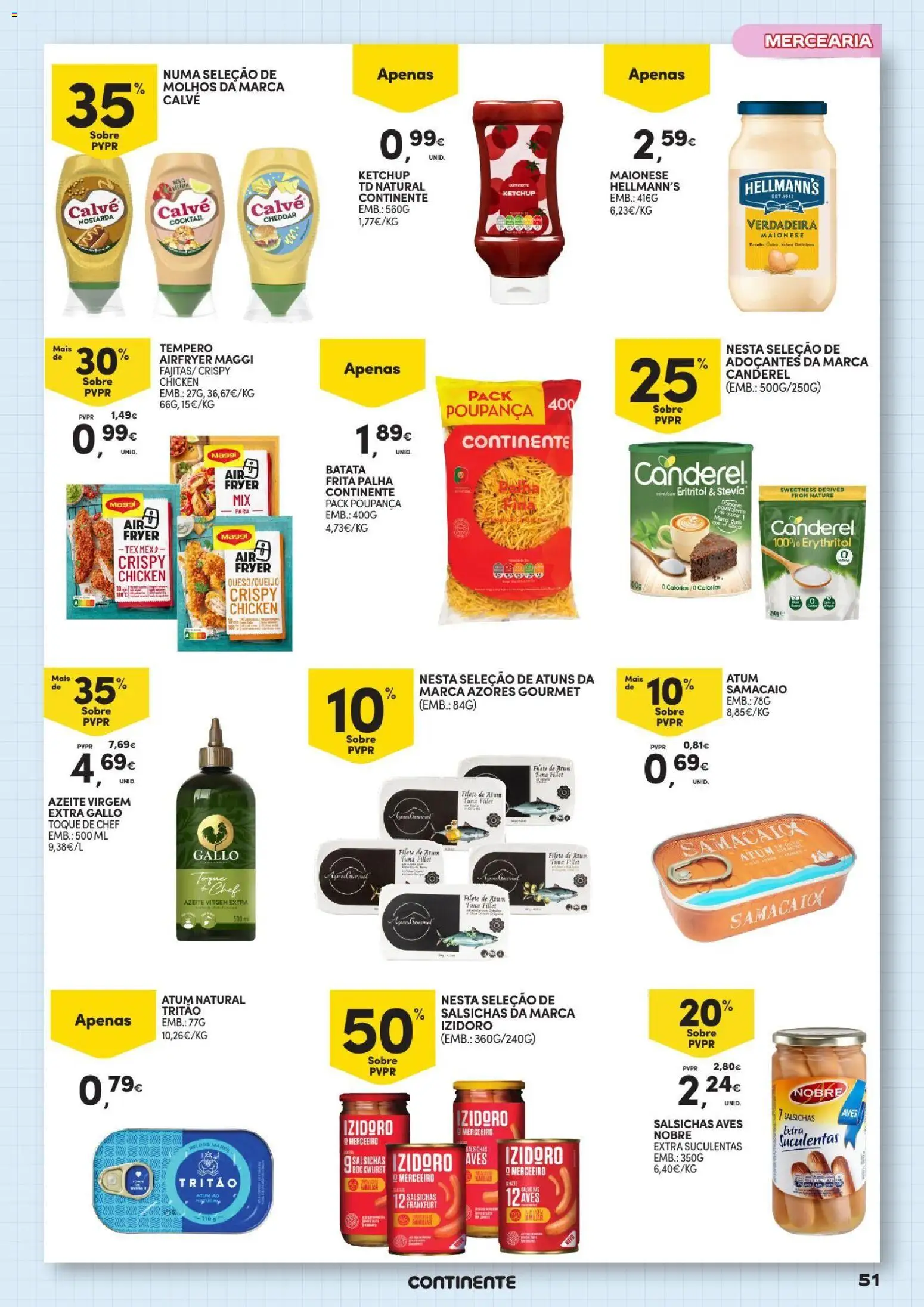 Continente - Açores Regresso às Aulas │ válido de 25/08/2026 | Página: 51 | Produtos: Azeite, Sal, Stevia, Azeite virgem extra