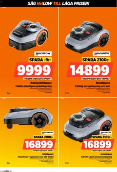 Power erbjudanden - Förhandsvisning av reklamblad från butik Power aktuell från 22/06/2026 | Sida: 36 | Produkter: Robotgräsklippare, Navigering, Gräsklippare, Såg