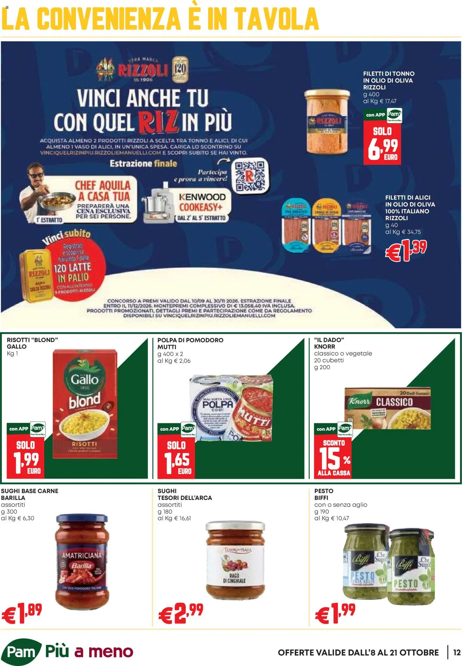 Volantino PAM del 08/10/2026 | Pagina: 12 | Prodotti: Pomodoro, Olio, Tonno, Carne