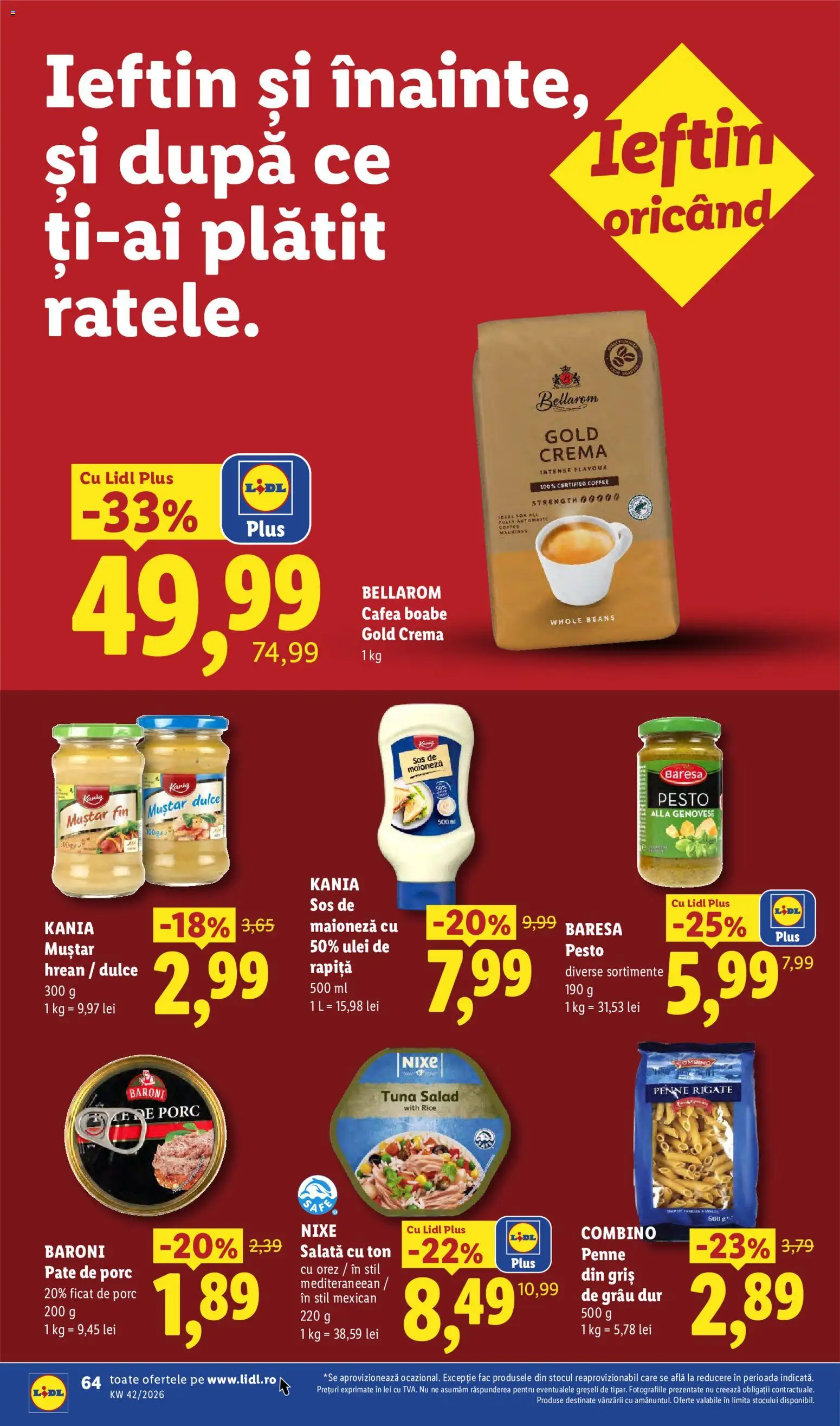 Noul catalog Lidl – valabil de la 12.10.2026 | Pagină: 64 | Produse: Pate de Porc, Ulei, Combino, Sos
