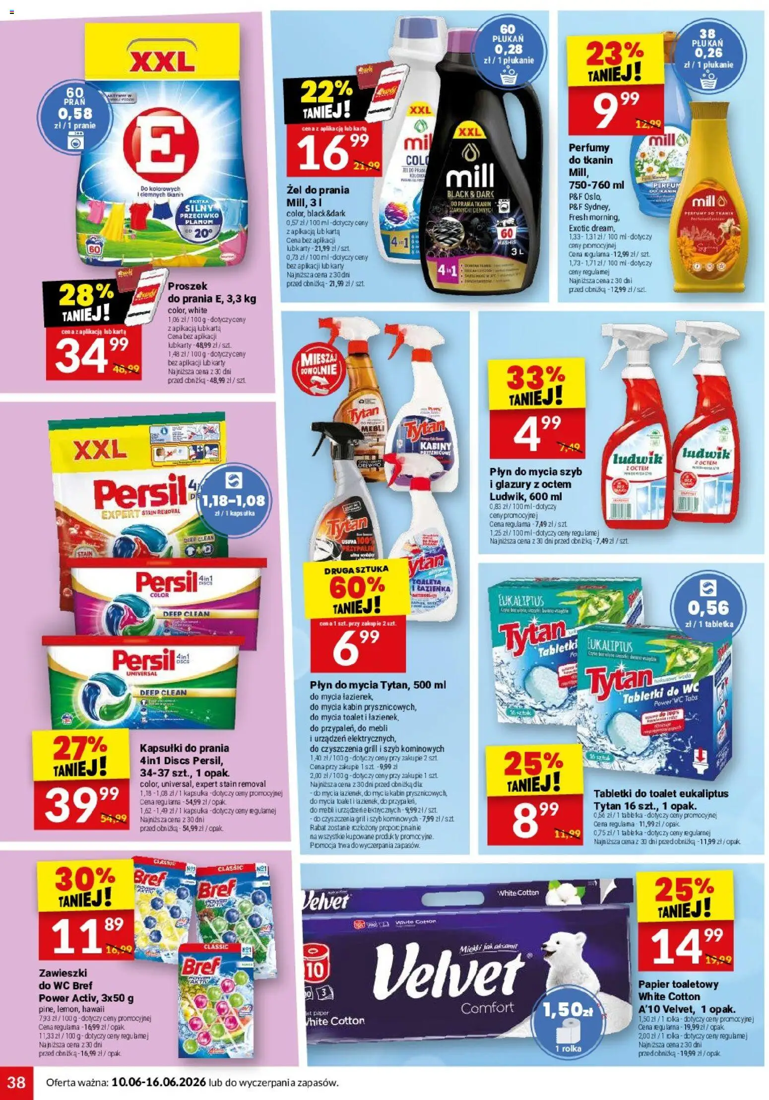 Twój Market gazetka od 10.06.2026 | Strona: 38 | Produkty: Płyn do mycia szyb, Persil, Grill, Toaleta