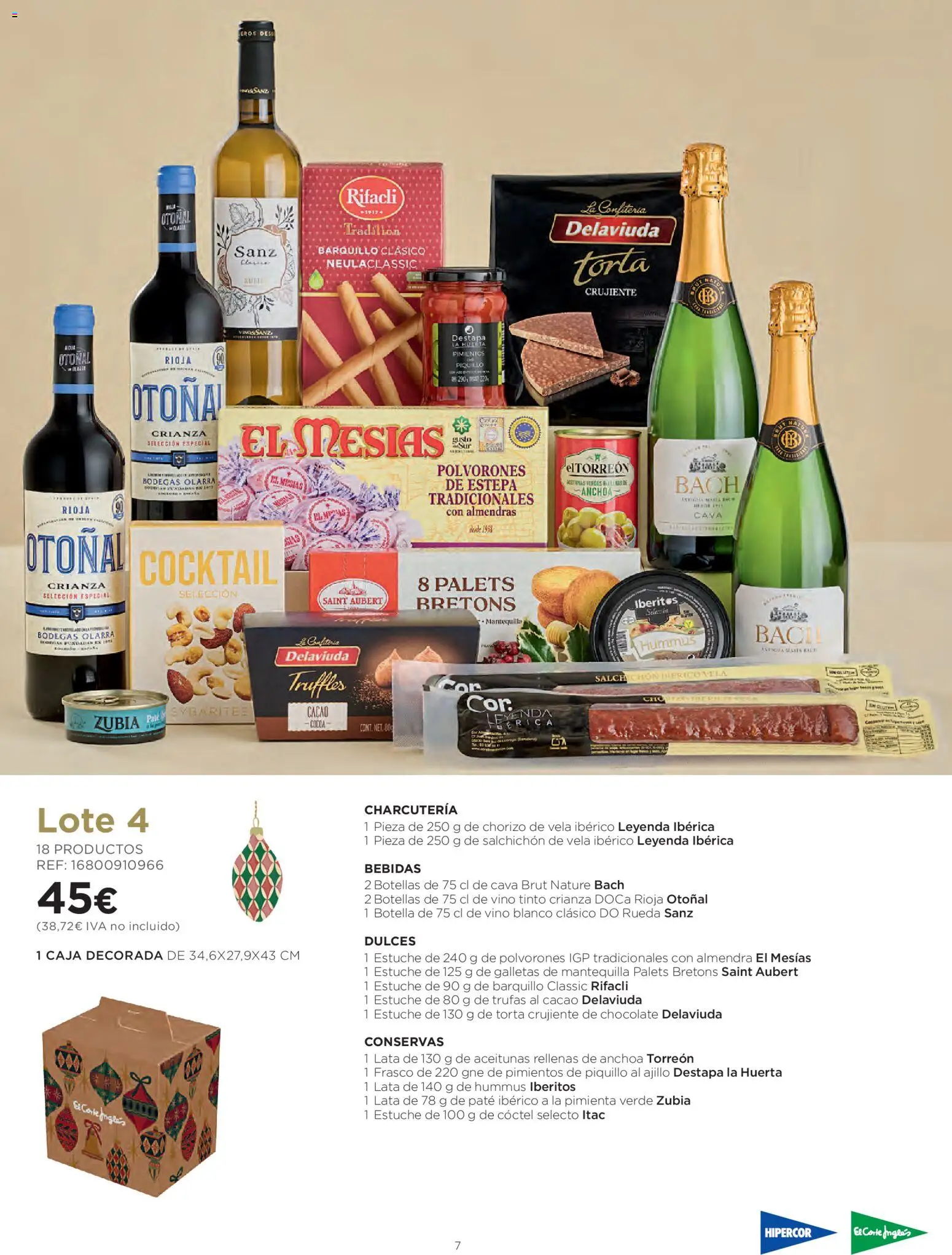 El Corte Inglés Cestas Navidad 2026 Cataluňa │ válido desde el 08/10/2026 | Página: 7 | Productos: Vino tinto, Chocolate, Vela, Caja